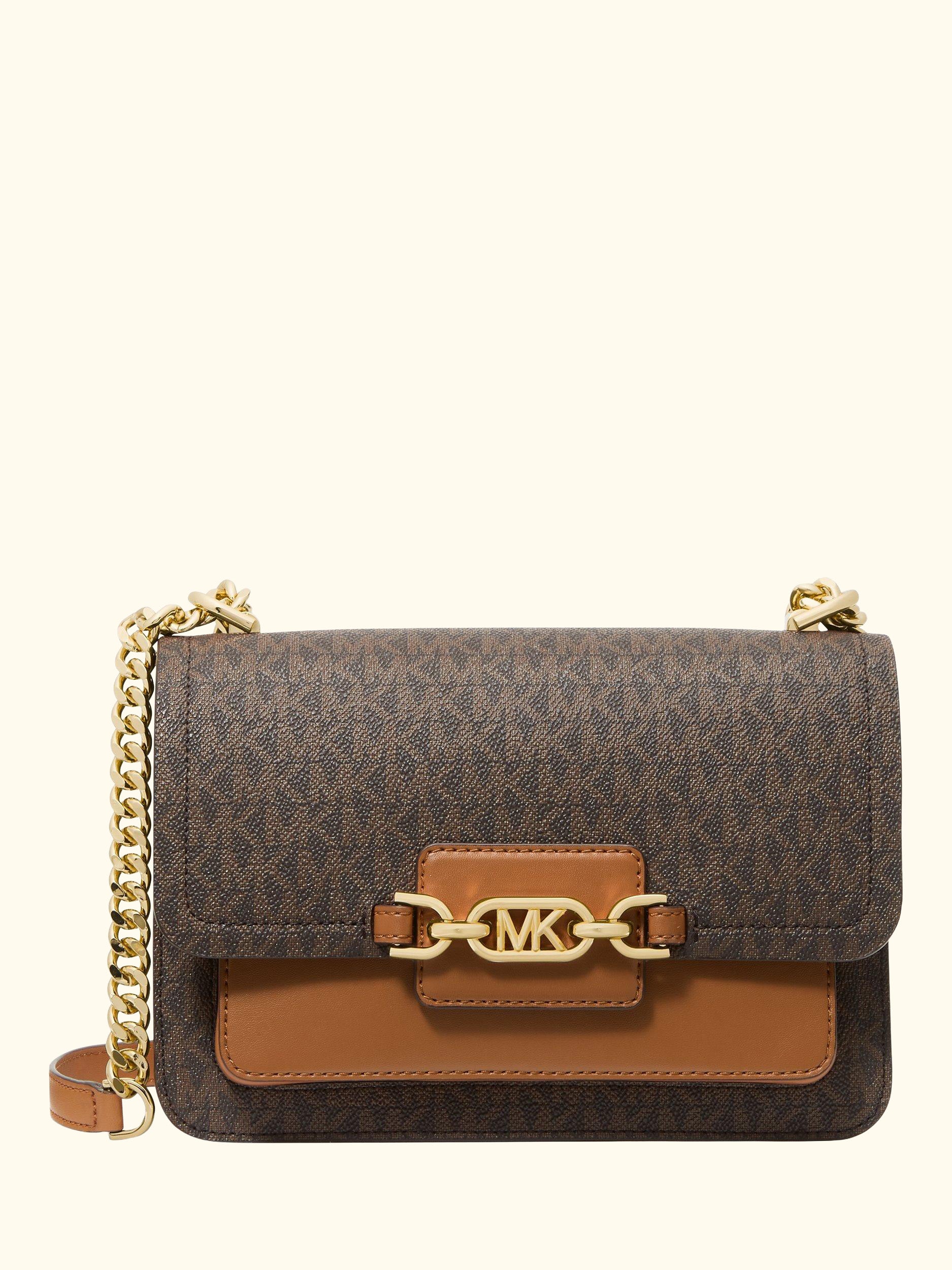 MICHAEL Michael Kors Heather Large Signature Cross Body Bag, Brown/Acorn