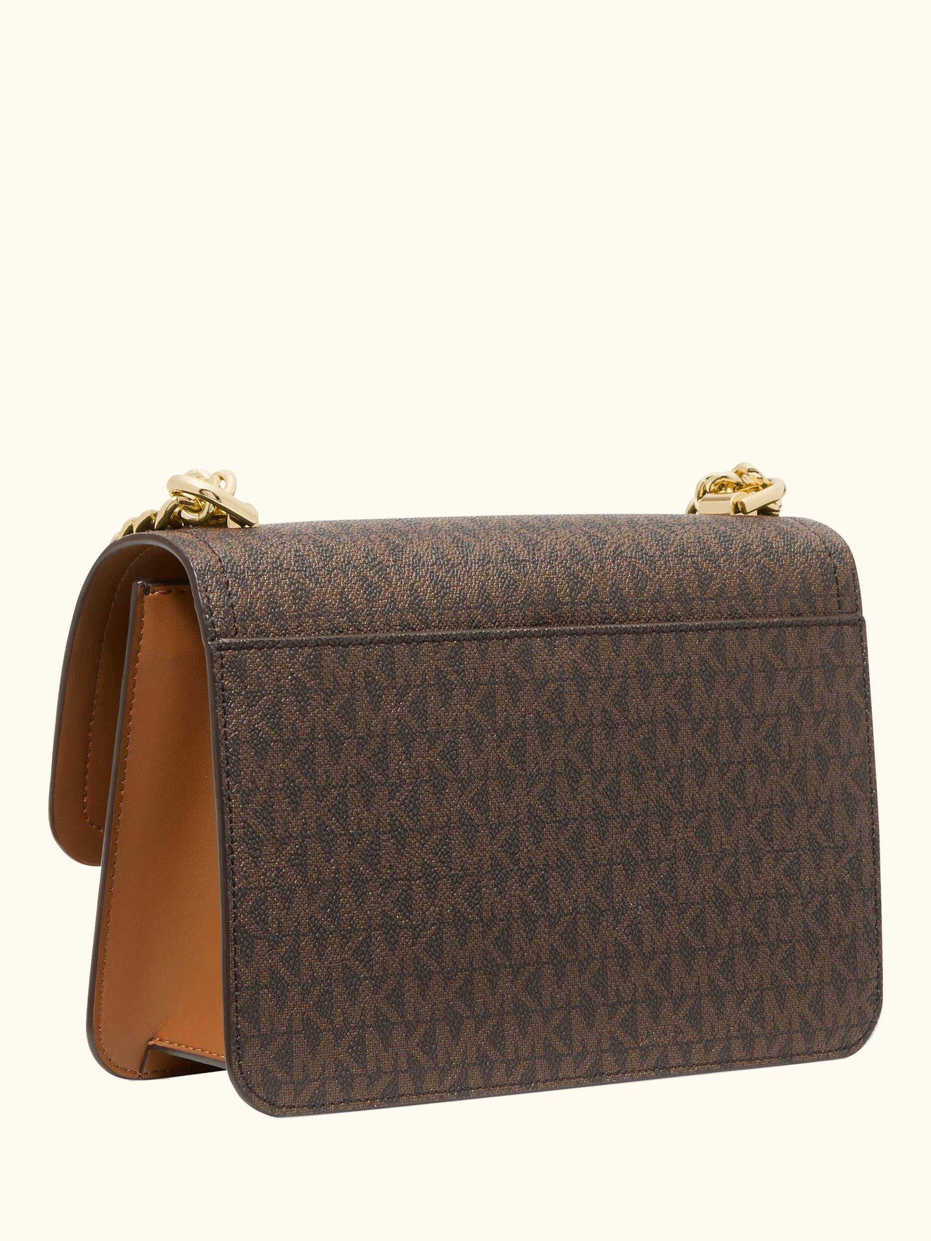 MICHAEL Michael Kors Heather Large Signature Cross Body Bag, Brown/Acorn