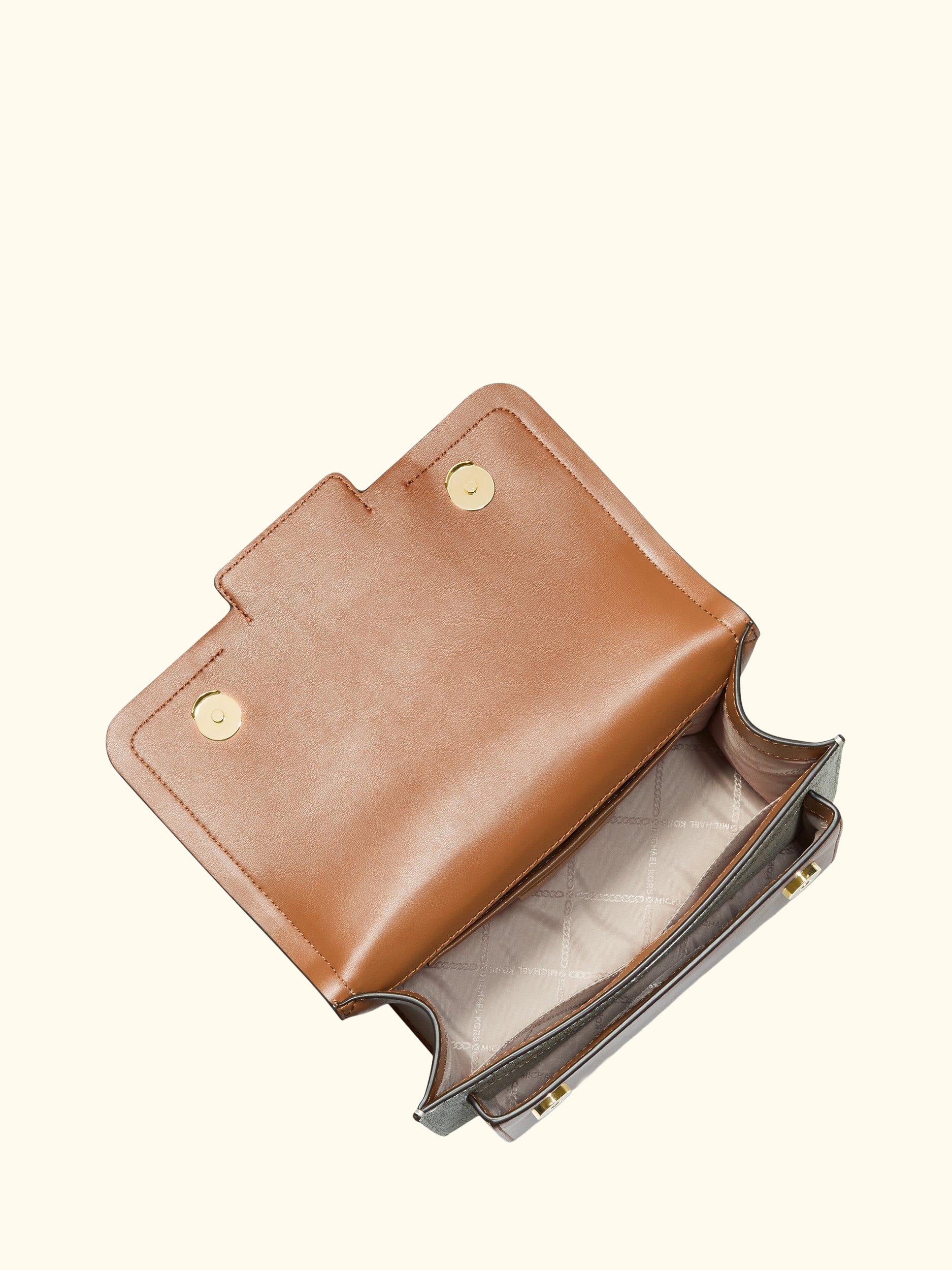 MICHAEL Michael Kors Heather Large Signature Cross Body Bag, Brown/Acorn