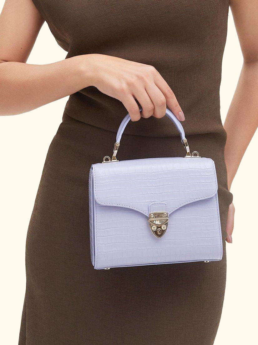 Midi Mayfair Croc Effect Leather Cross Body Bag