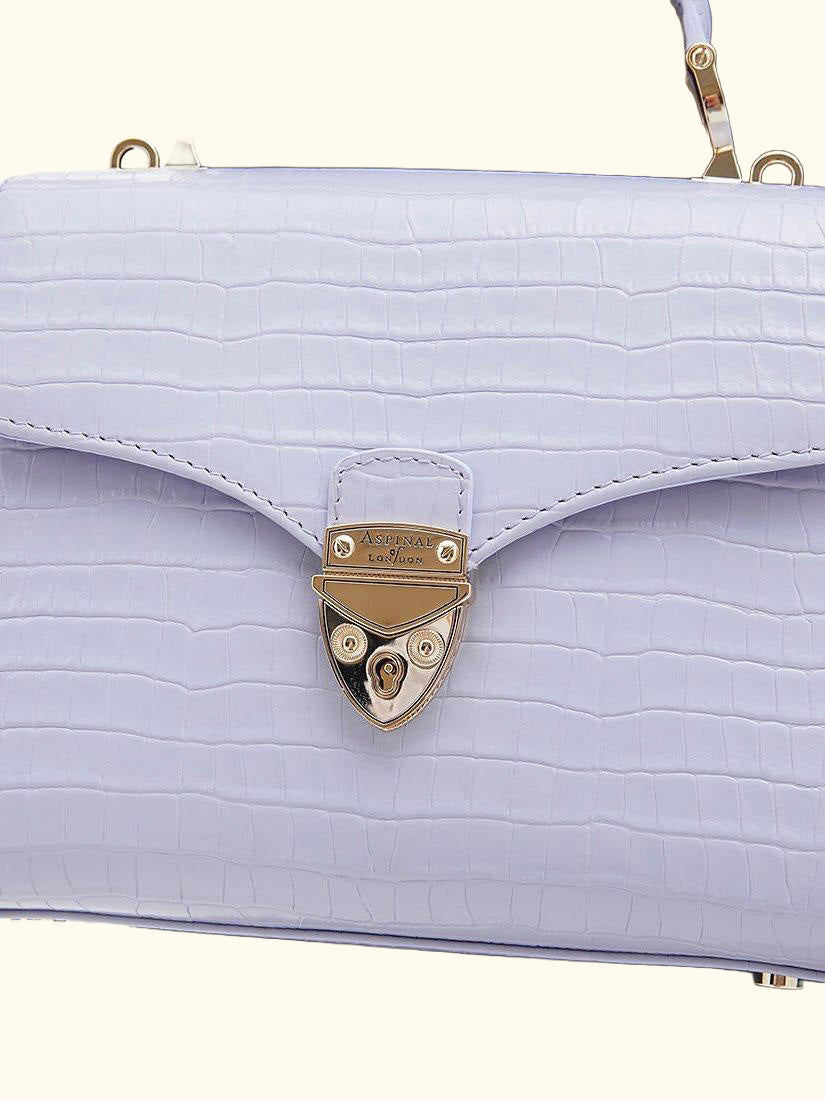 Midi Mayfair Croc Effect Leather Cross Body Bag