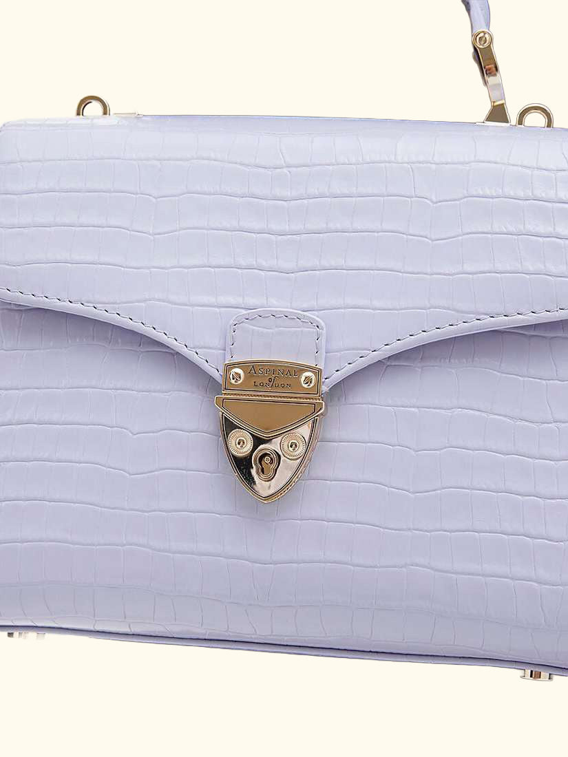 Midi Mayfair Croc Effect Leather Cross Body Bag