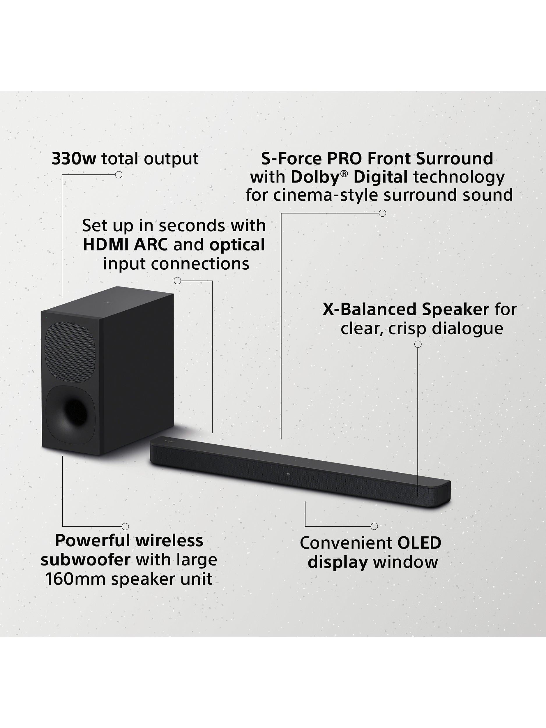 HT-SD40 Bluetooth Soundbar with Wireless Subwoofer