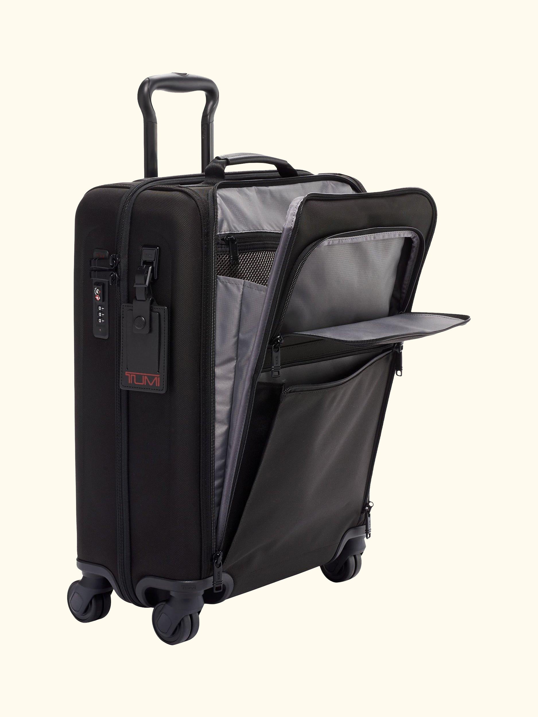 Alpha 3 International Slim Super Léger 55cm 4-Wheel Cabin Case, Black