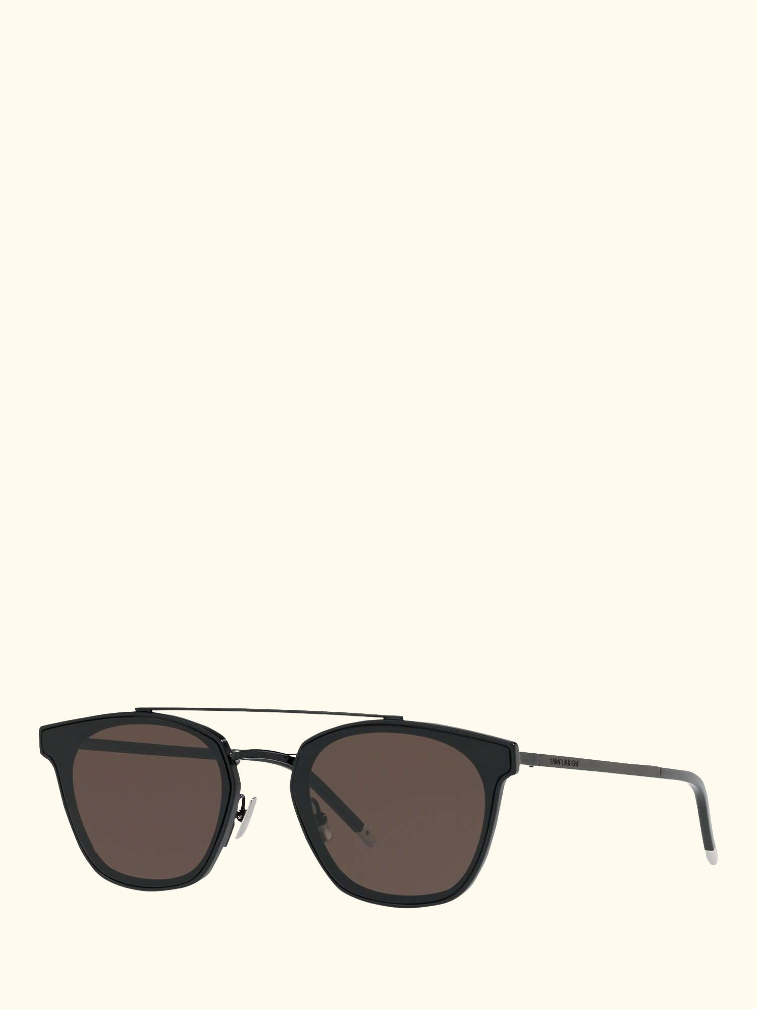 SL 28 Unisex Metal Rectangular Sunglasses, Matte Black/Grey