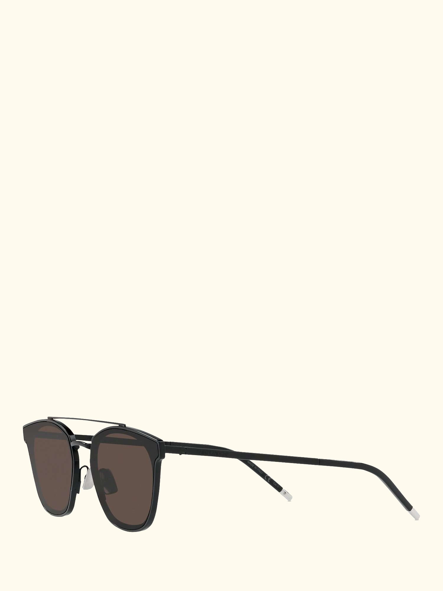 SL 28 Unisex Metal Rectangular Sunglasses, Matte Black/Grey