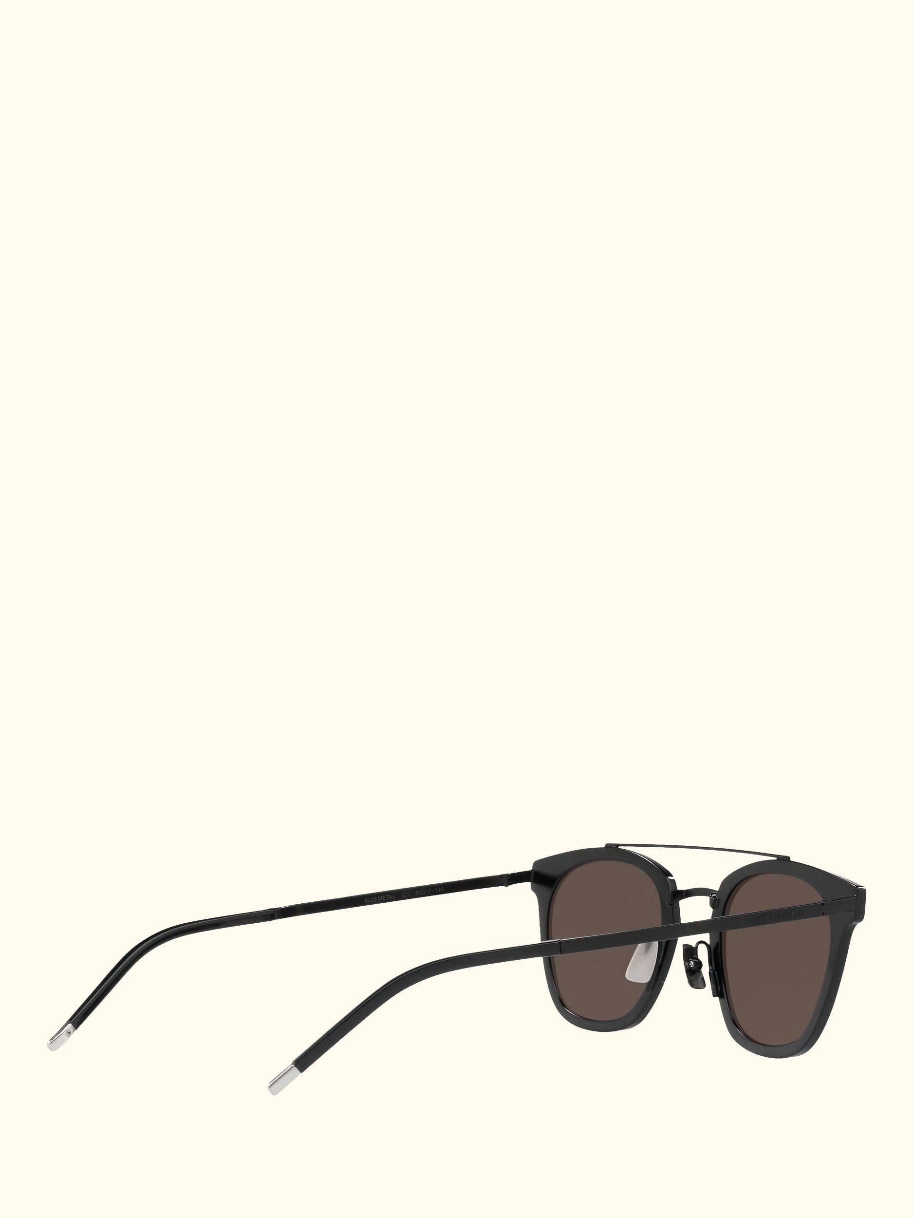 SL 28 Unisex Metal Rectangular Sunglasses, Matte Black/Grey