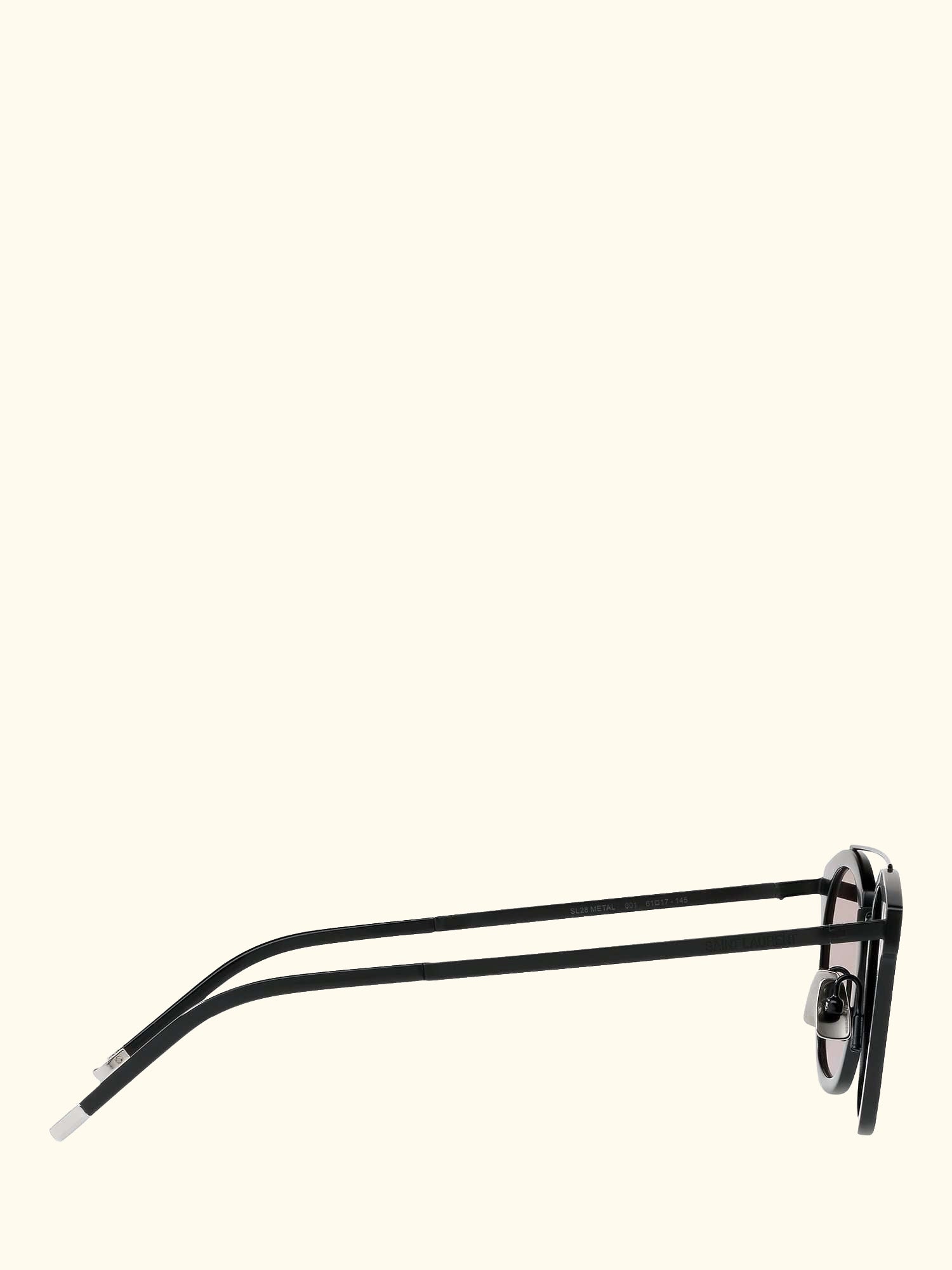 SL 28 Unisex Metal Rectangular Sunglasses, Matte Black/Grey