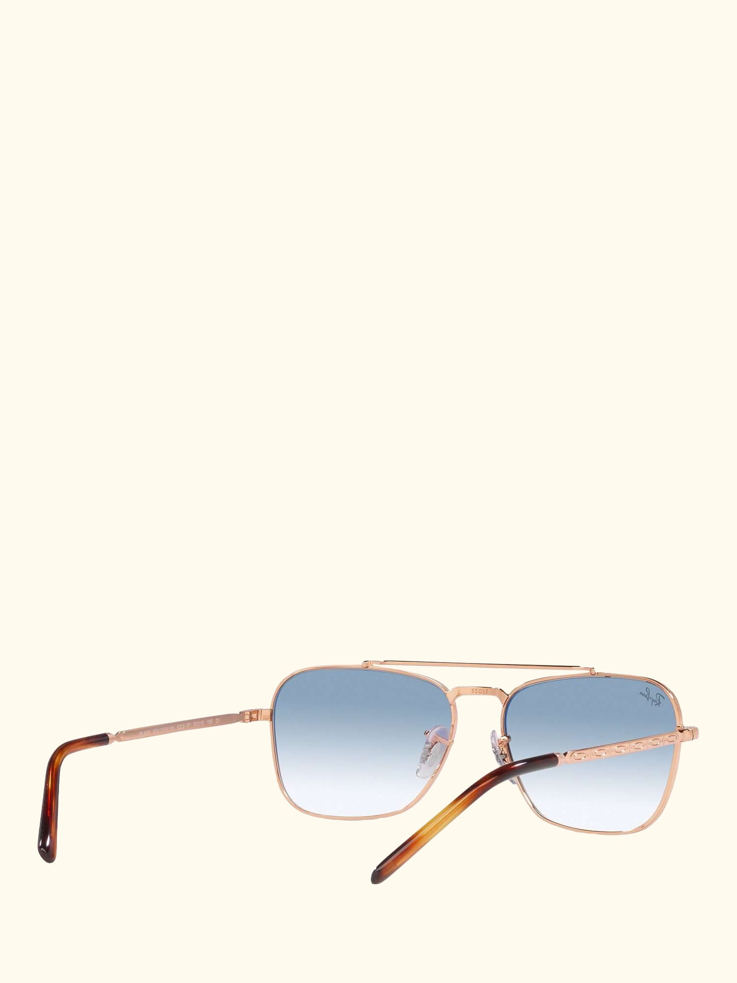 RB3636 Unisex New Caravan Square Sunglasses, Rose Gold/Blue Gradient