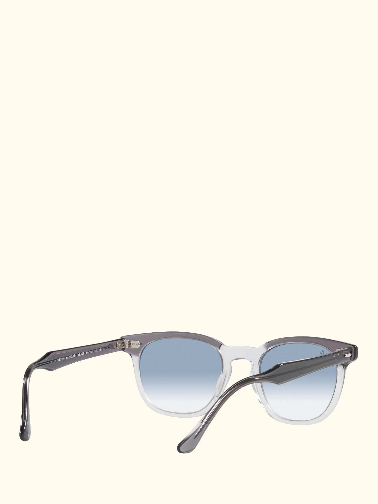 RB2298 Unisex Hawkeye Sunglasses, Transparent Grey/Blue