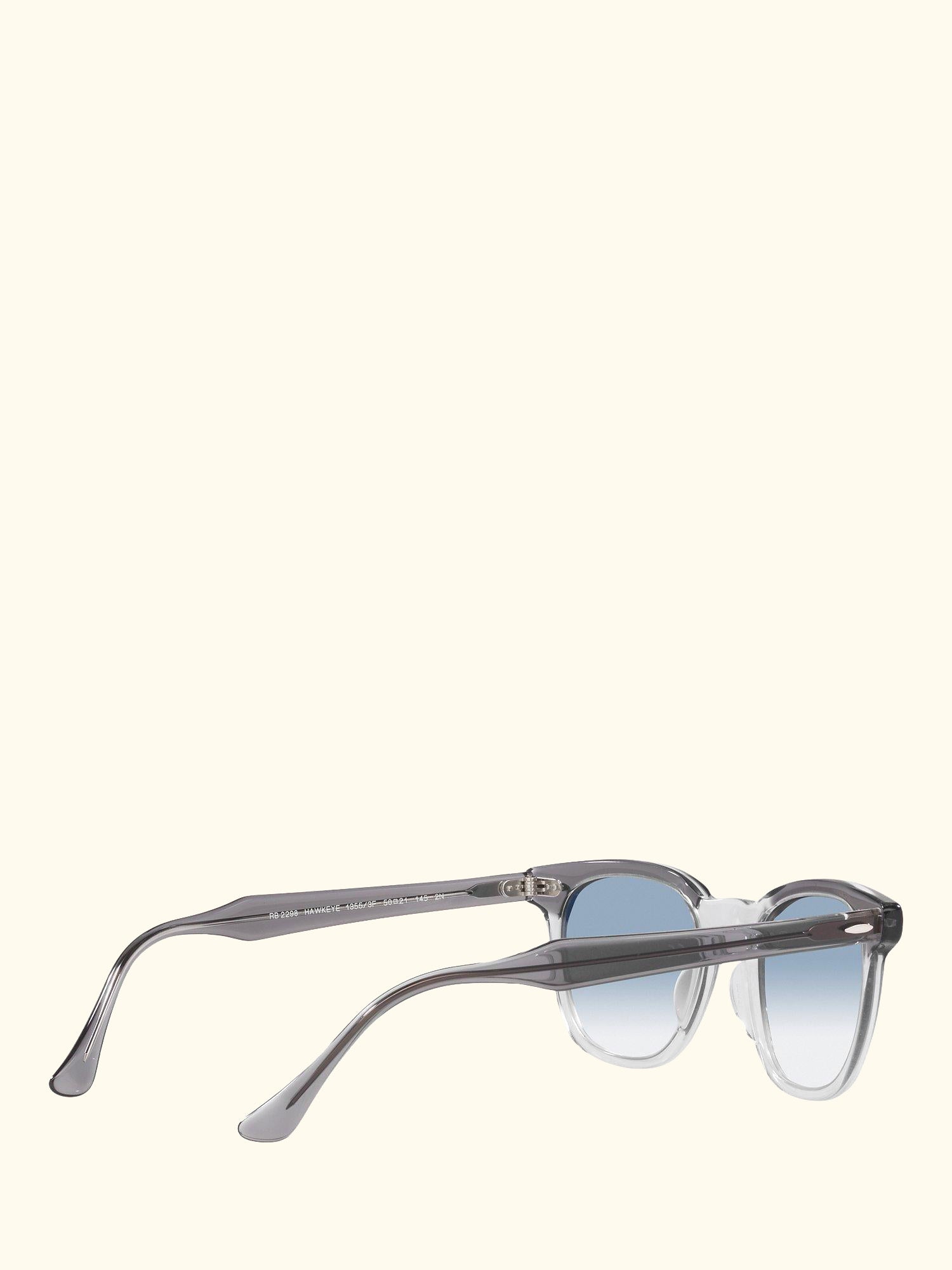 RB2298 Unisex Hawkeye Sunglasses, Transparent Grey/Blue