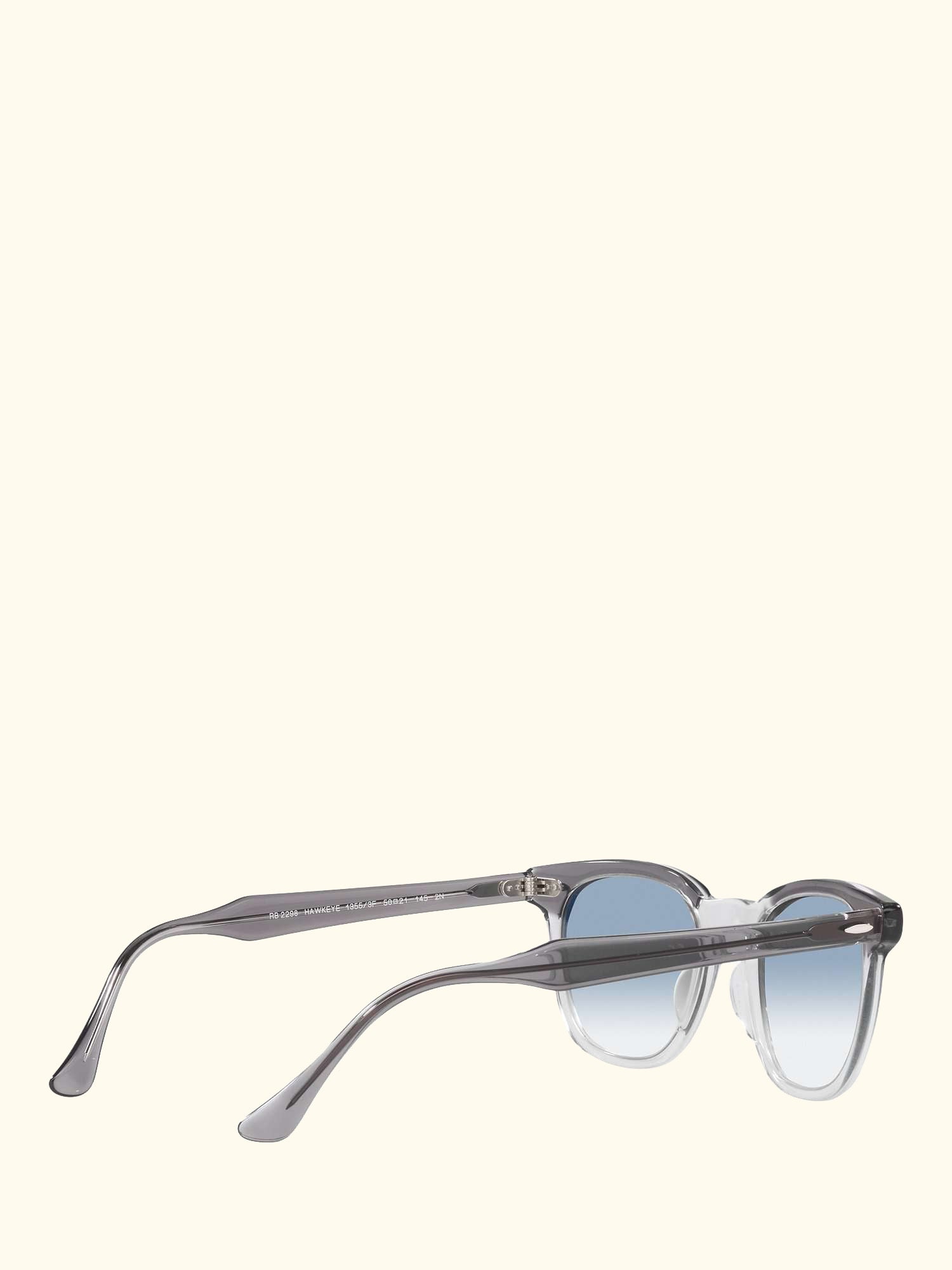 RB2298 Unisex Hawkeye Sunglasses, Transparent Grey/Blue