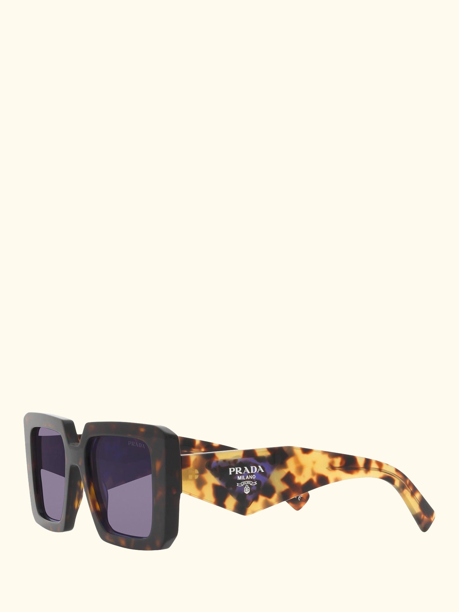 PR 23YS Women's Chunky Square Sunglasses, Tortoise/Violet