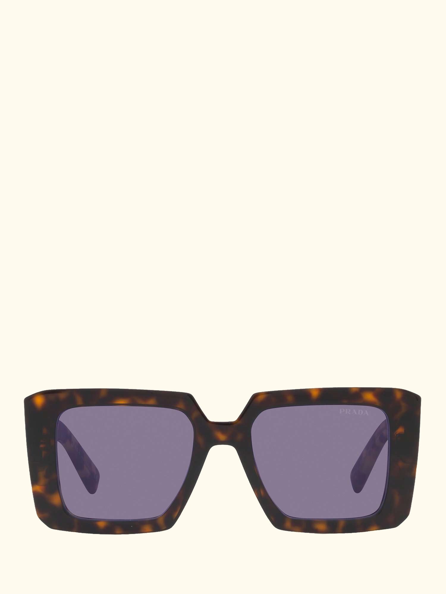 PR 23YS Women's Chunky Square Sunglasses, Tortoise/Violet