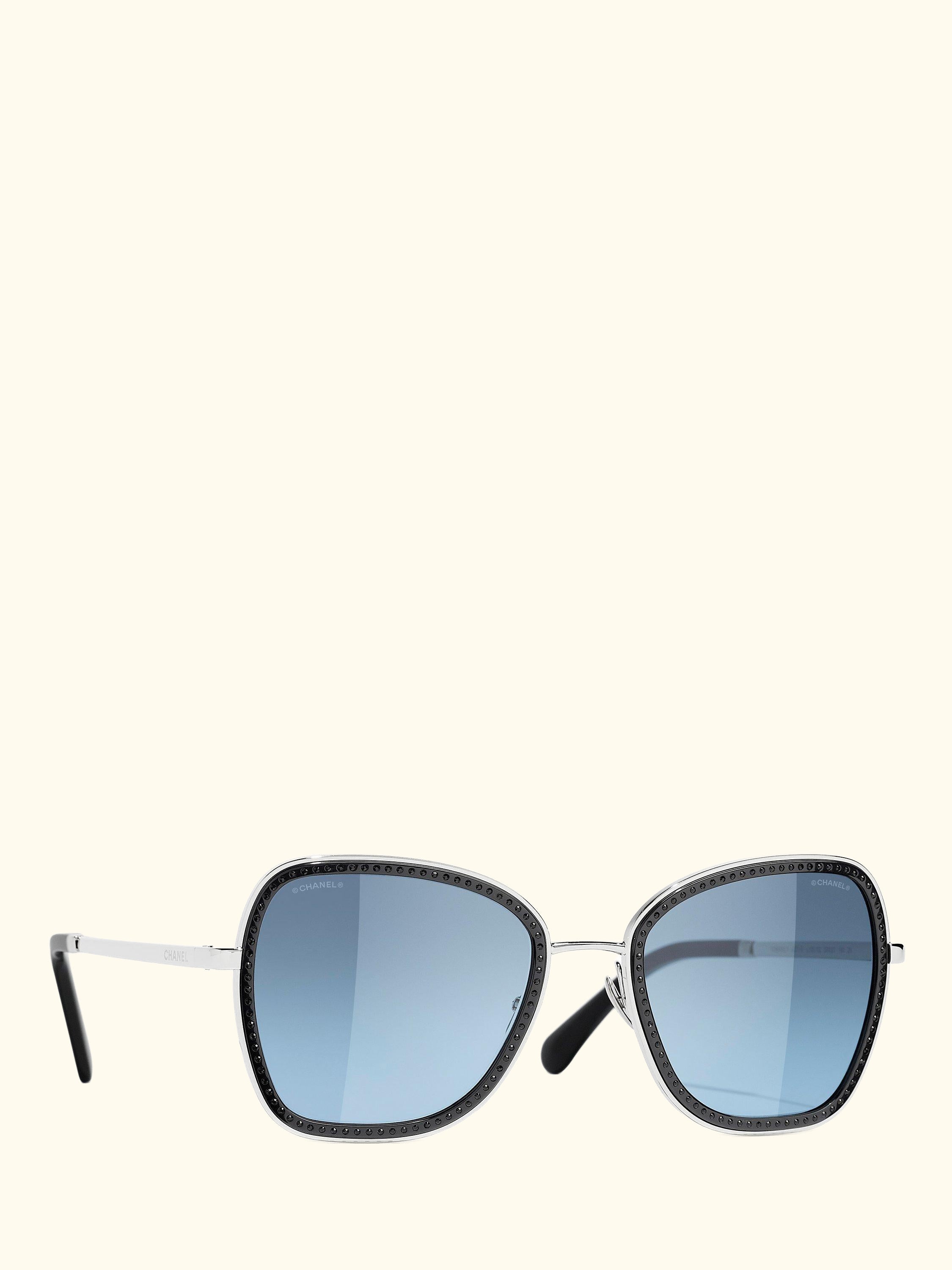 Irregular Sunglasses CH4277B Silver/Blue Gradient