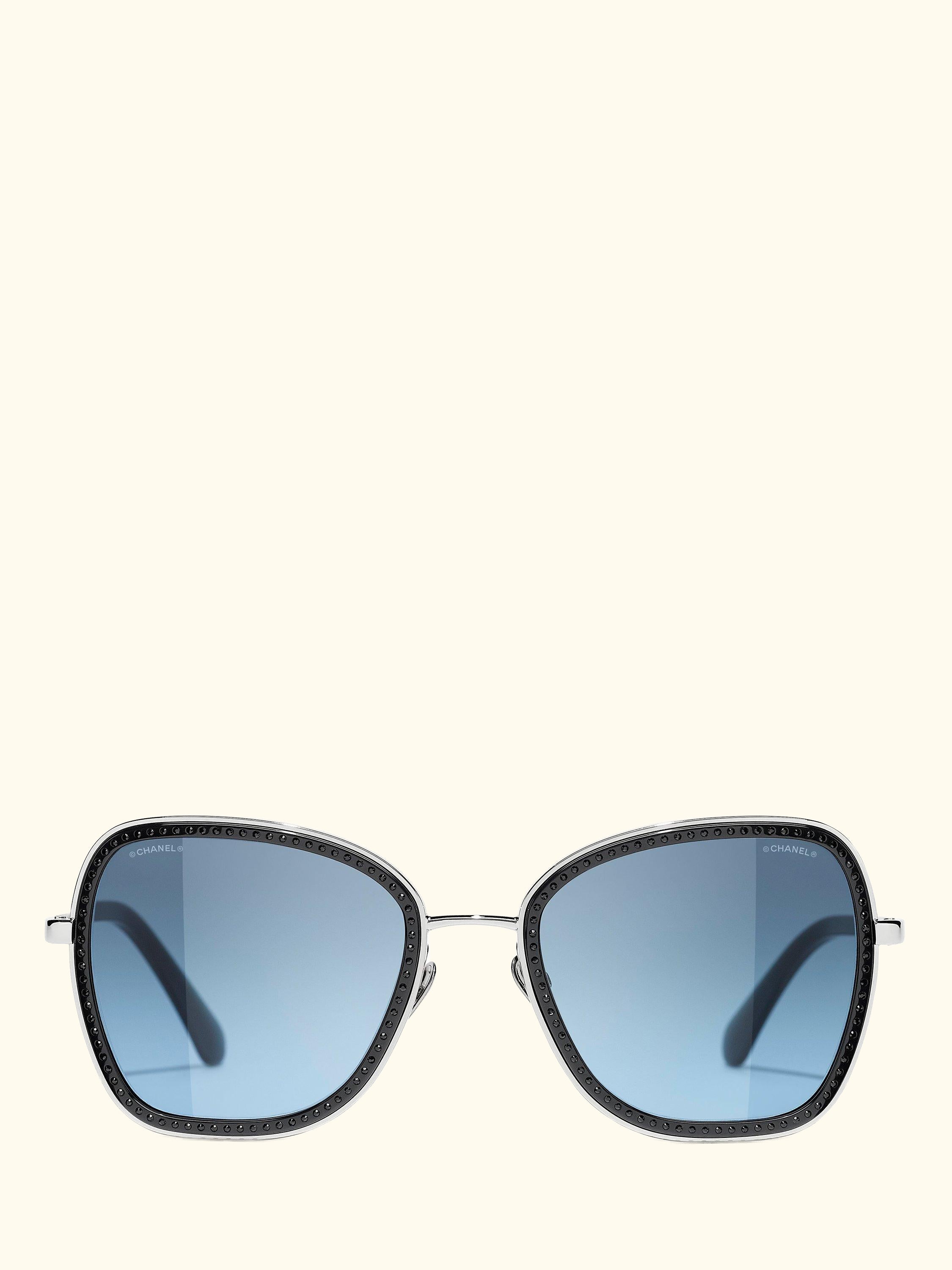Irregular Sunglasses CH4277B Silver/Blue Gradient