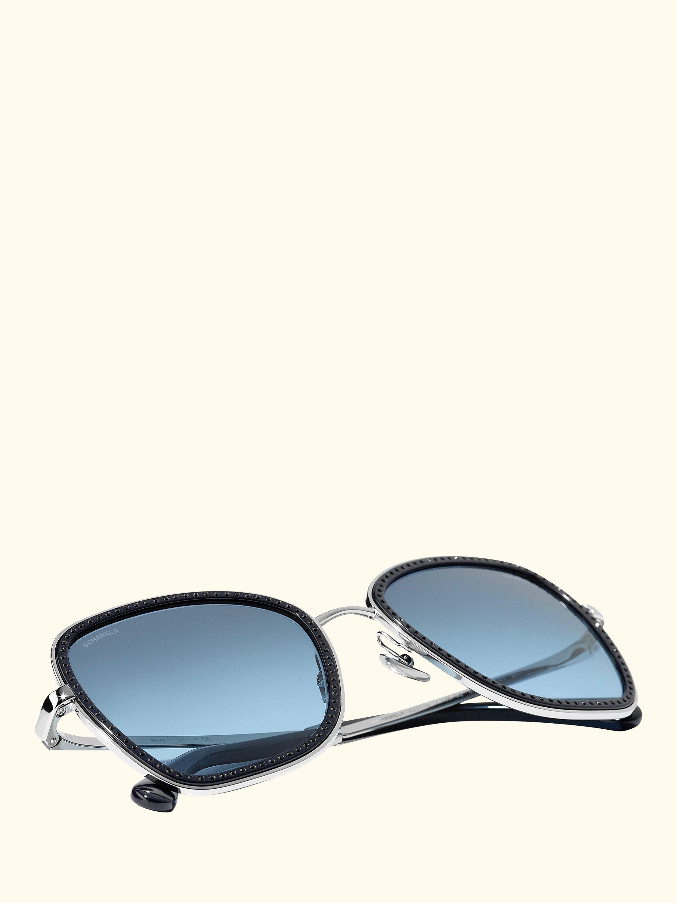 Irregular Sunglasses CH4277B Silver/Blue Gradient