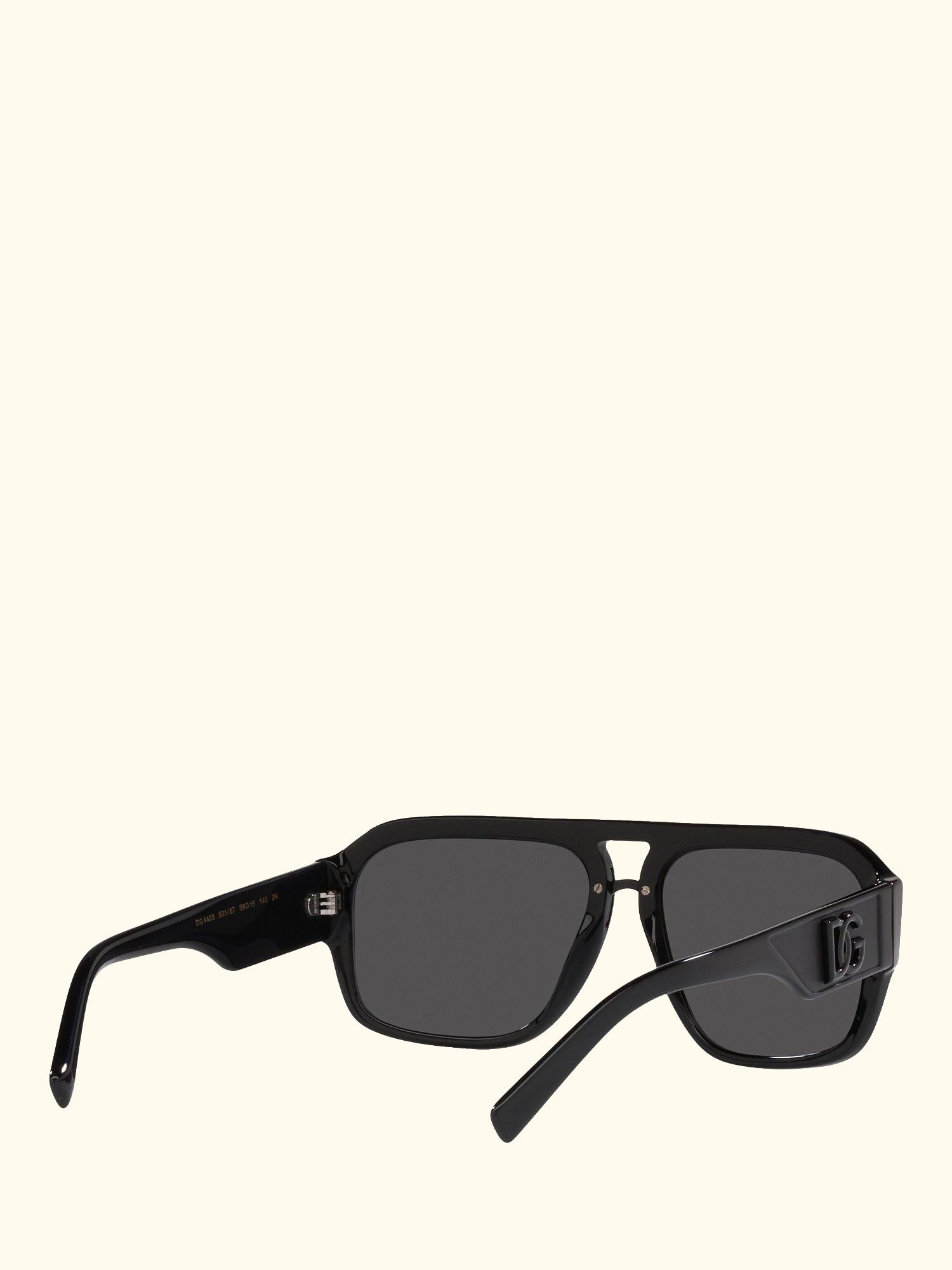 DG4403 Men's Aviator Sunglasses, Black/Grey