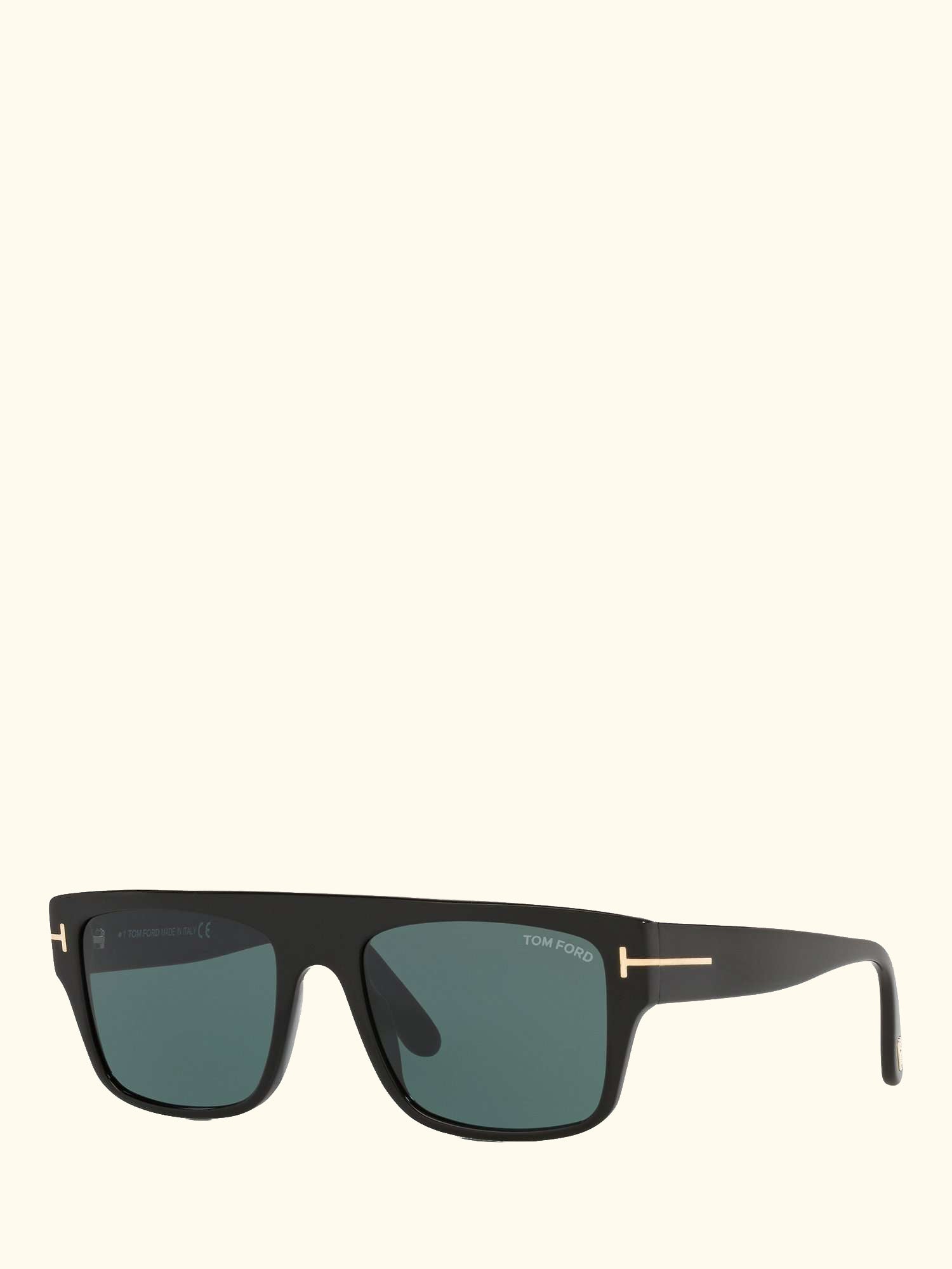 TR001363 Men's Rectangular Sunglasses, Shiny Black/Blue