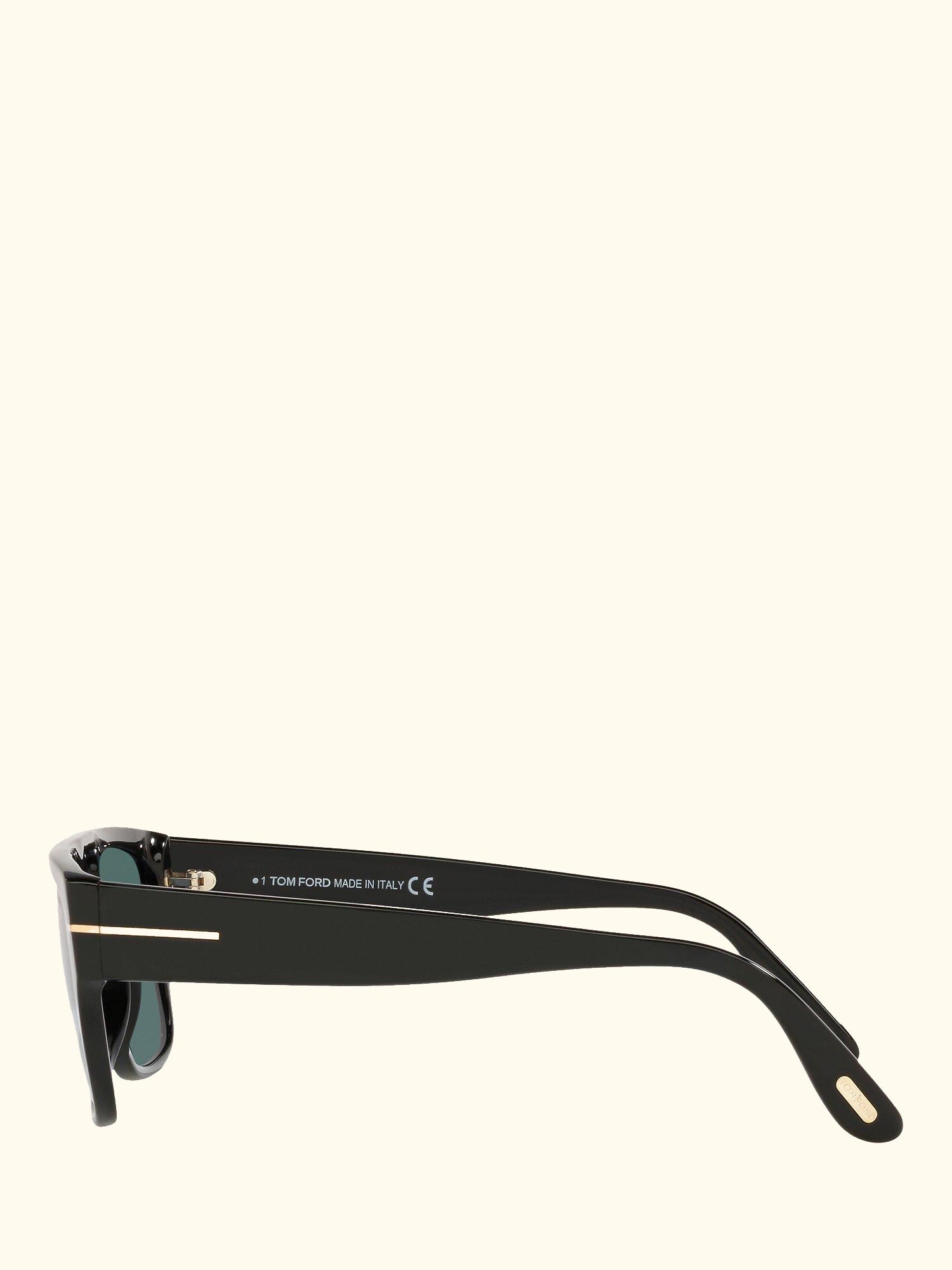 TR001363 Men's Rectangular Sunglasses, Shiny Black/Blue