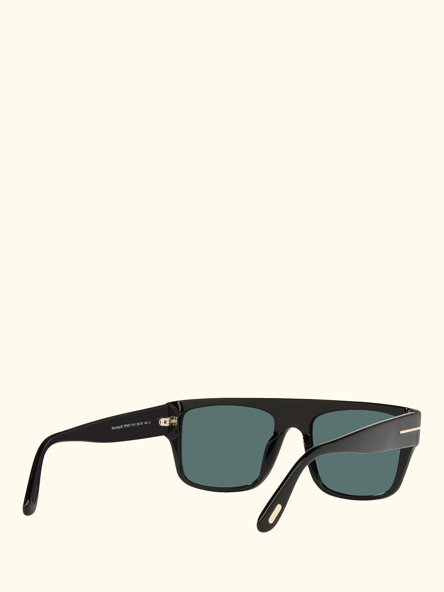 TR001363 Men's Rectangular Sunglasses, Shiny Black/Blue