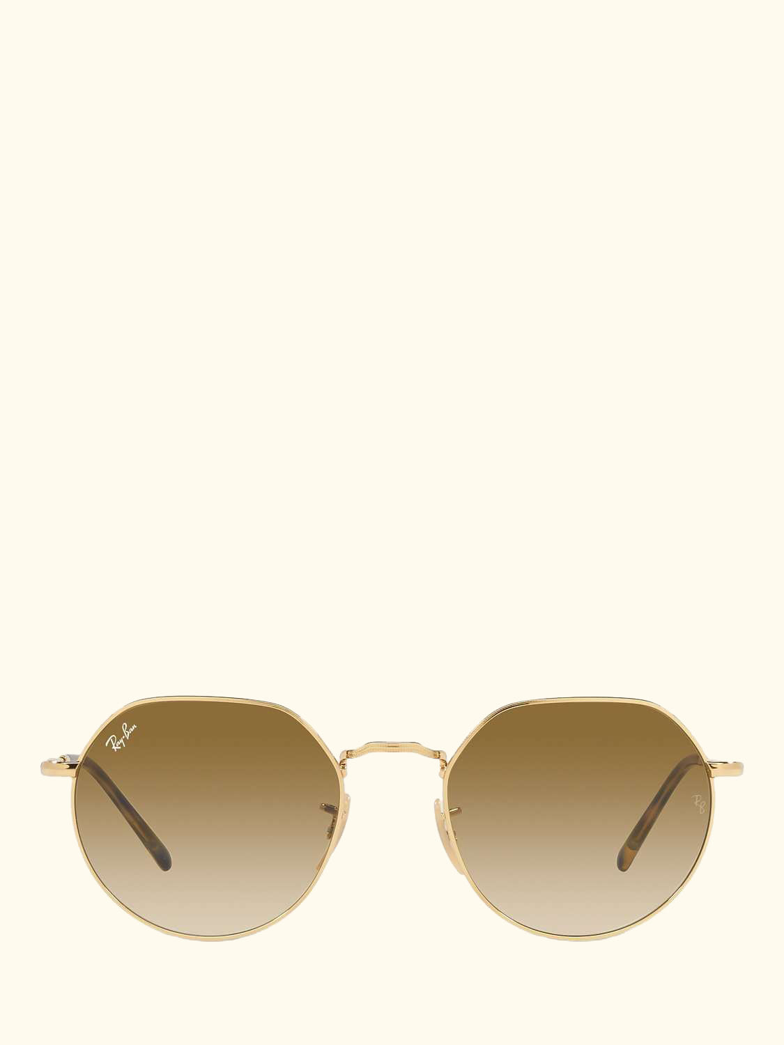 RB3565 Jack Unisex Metal Hexagonal Sunglasses, Gold/Brown Gradient
