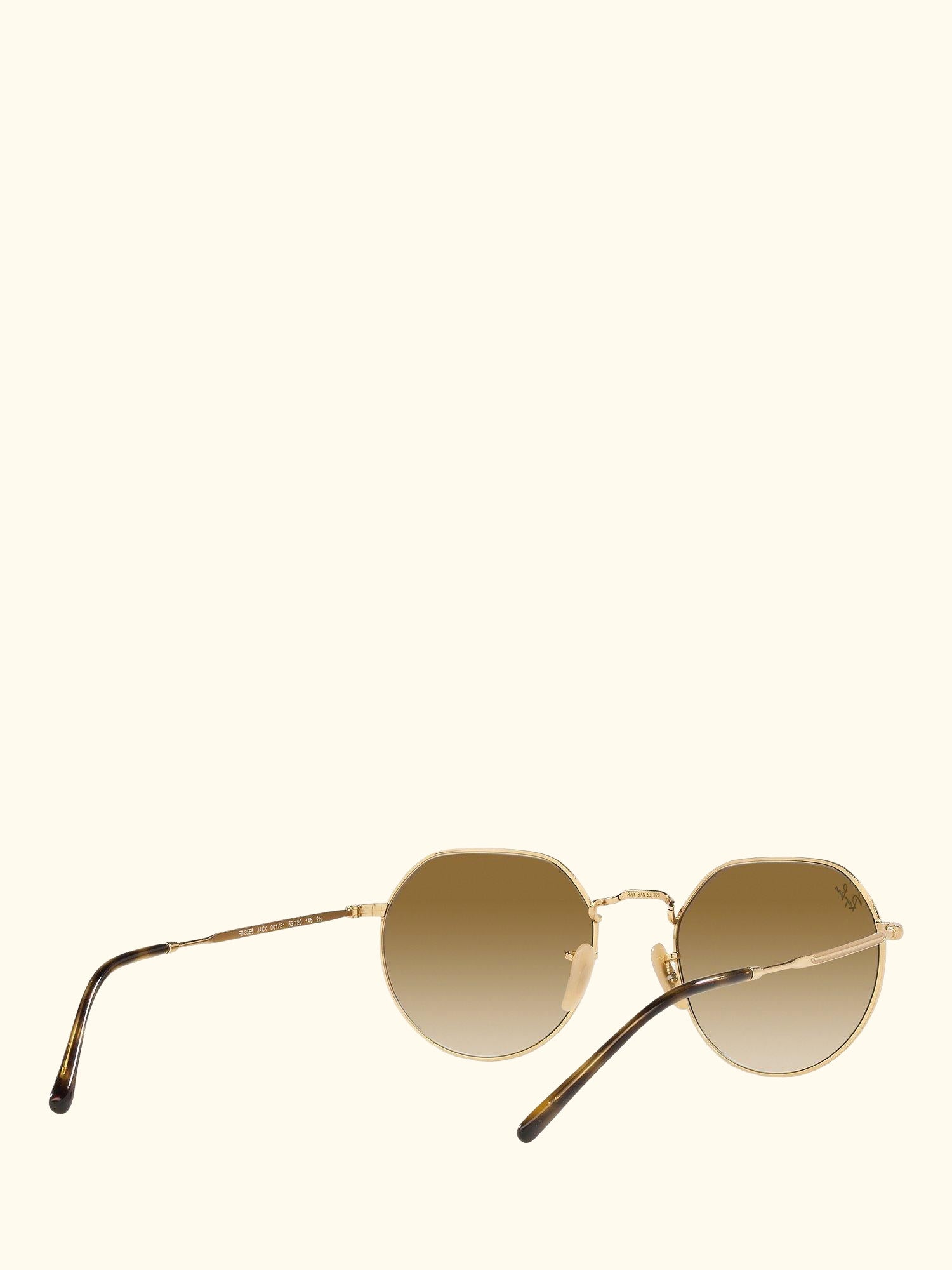 RB3565 Jack Unisex Metal Hexagonal Sunglasses, Gold/Brown Gradient