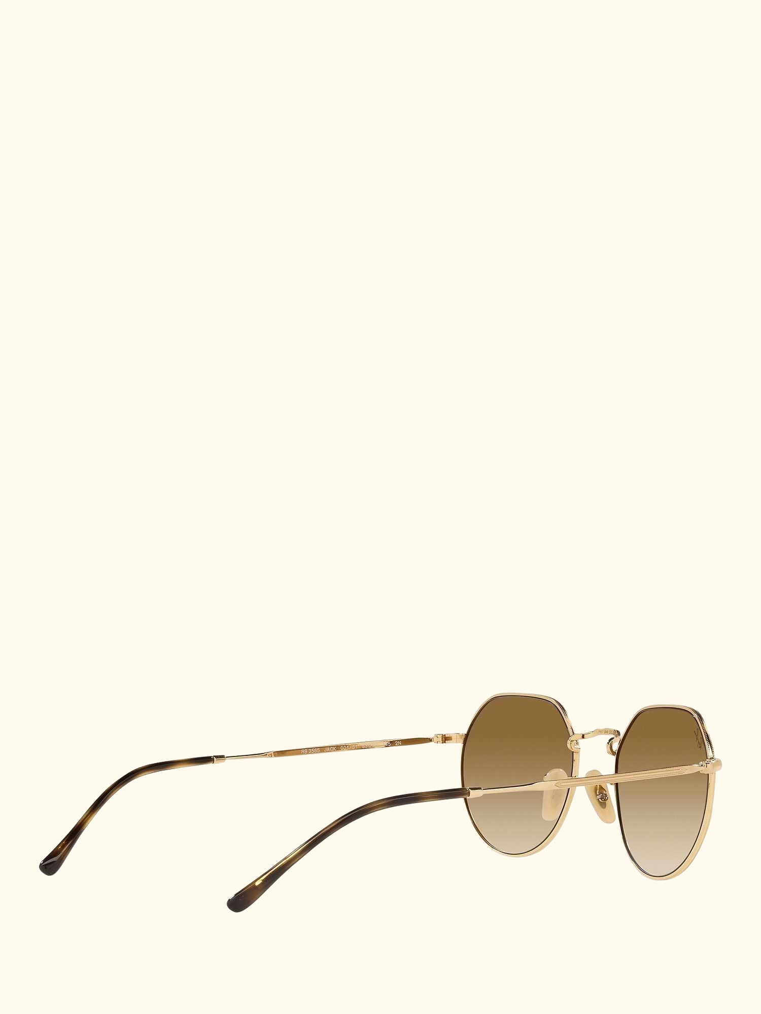 RB3565 Jack Unisex Metal Hexagonal Sunglasses, Gold/Brown Gradient