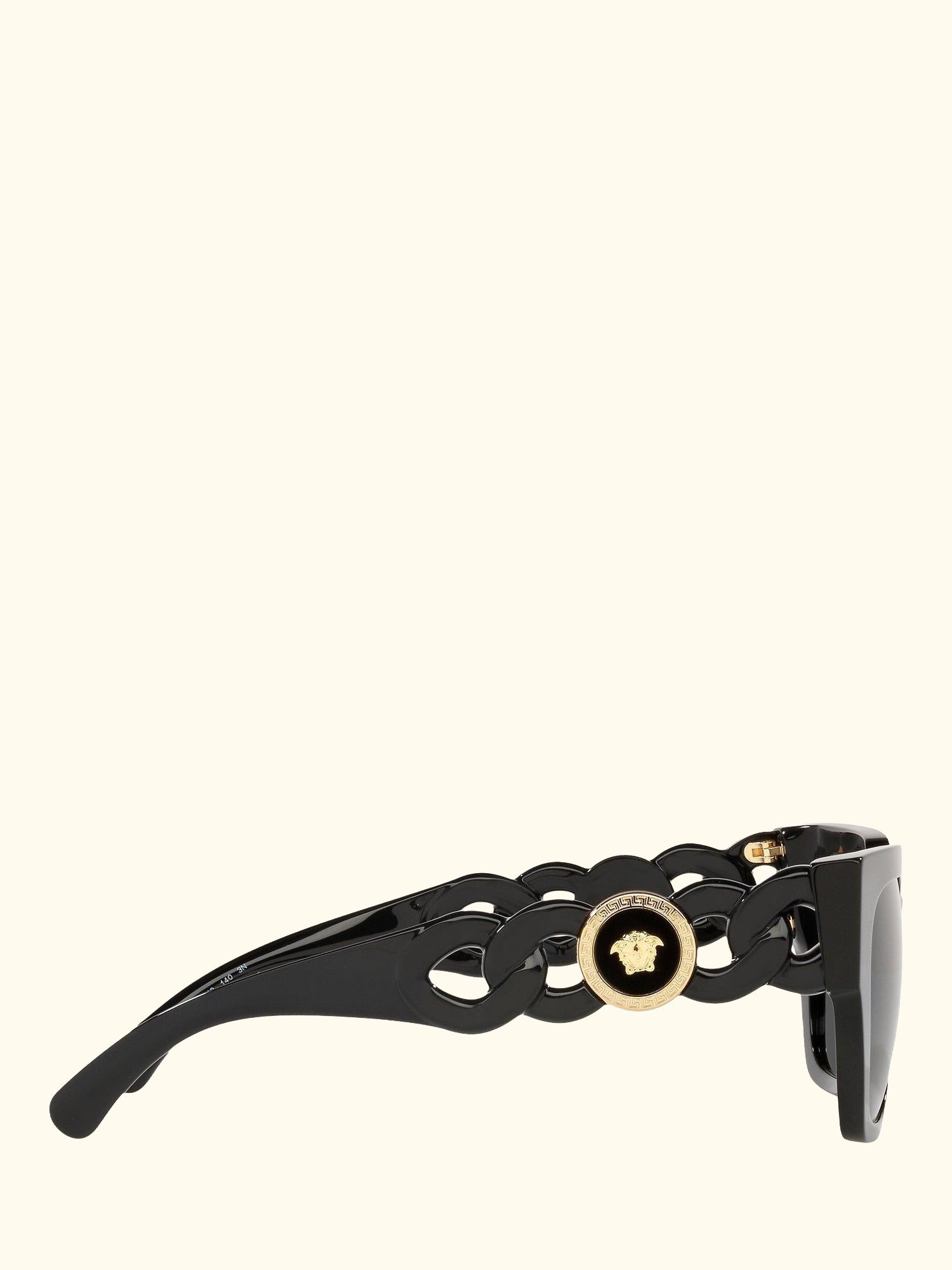 VE4409 Women's Square Sunglasses, Black/Grey