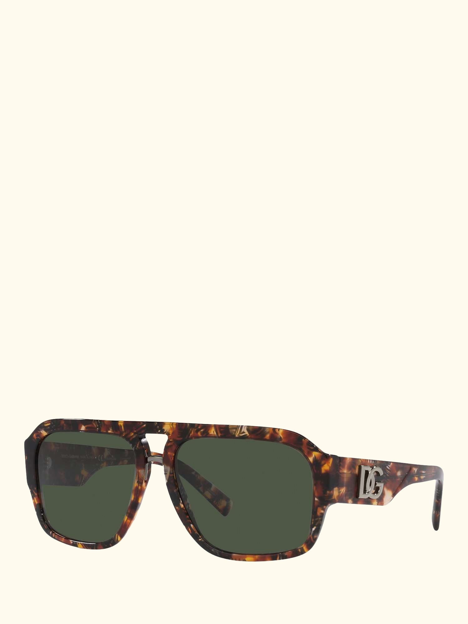 DG4403 Men's Polarised Aviator Sunglasses, Red Havana/Grey