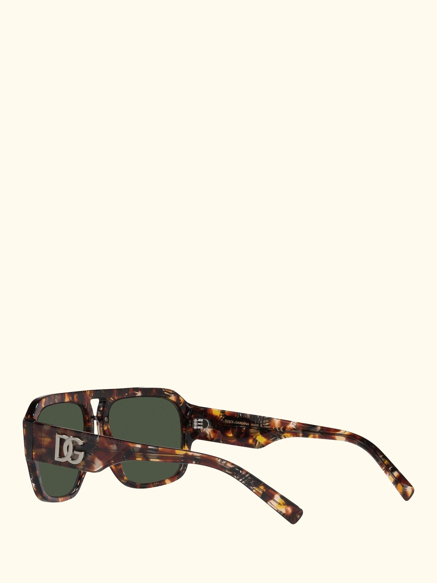DG4403 Men's Polarised Aviator Sunglasses, Red Havana/Grey