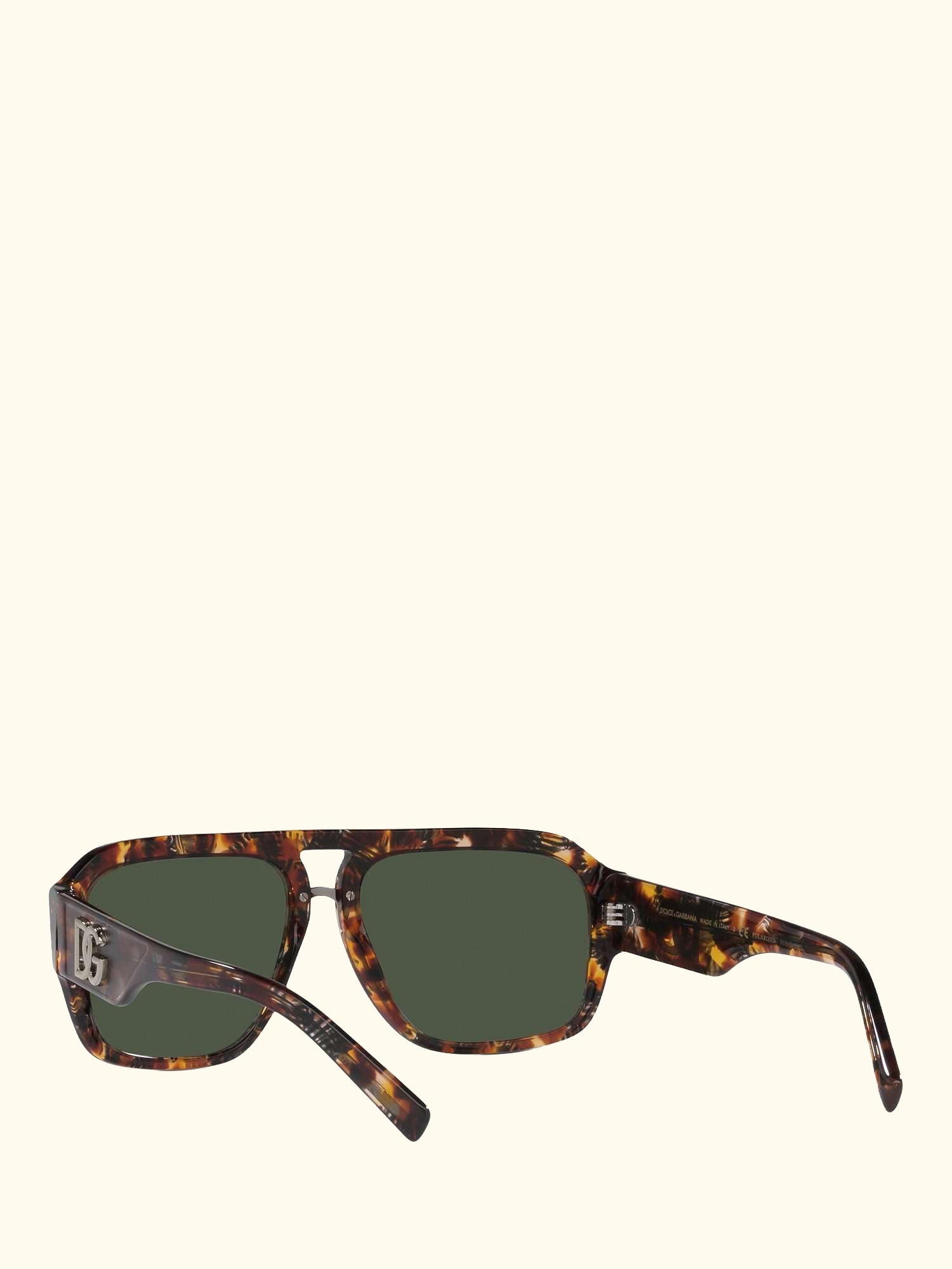 DG4403 Men's Polarised Aviator Sunglasses, Red Havana/Grey