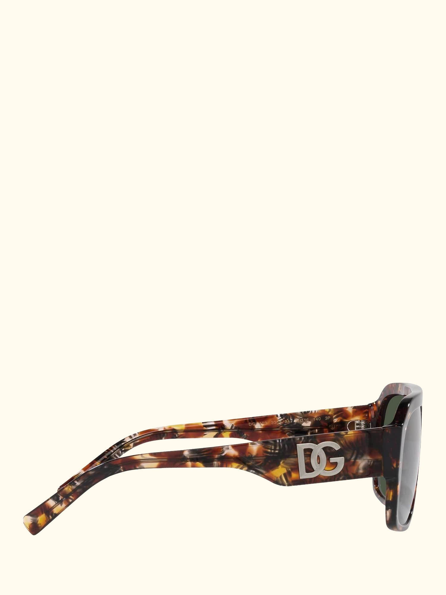 DG4403 Men's Polarised Aviator Sunglasses, Red Havana/Grey