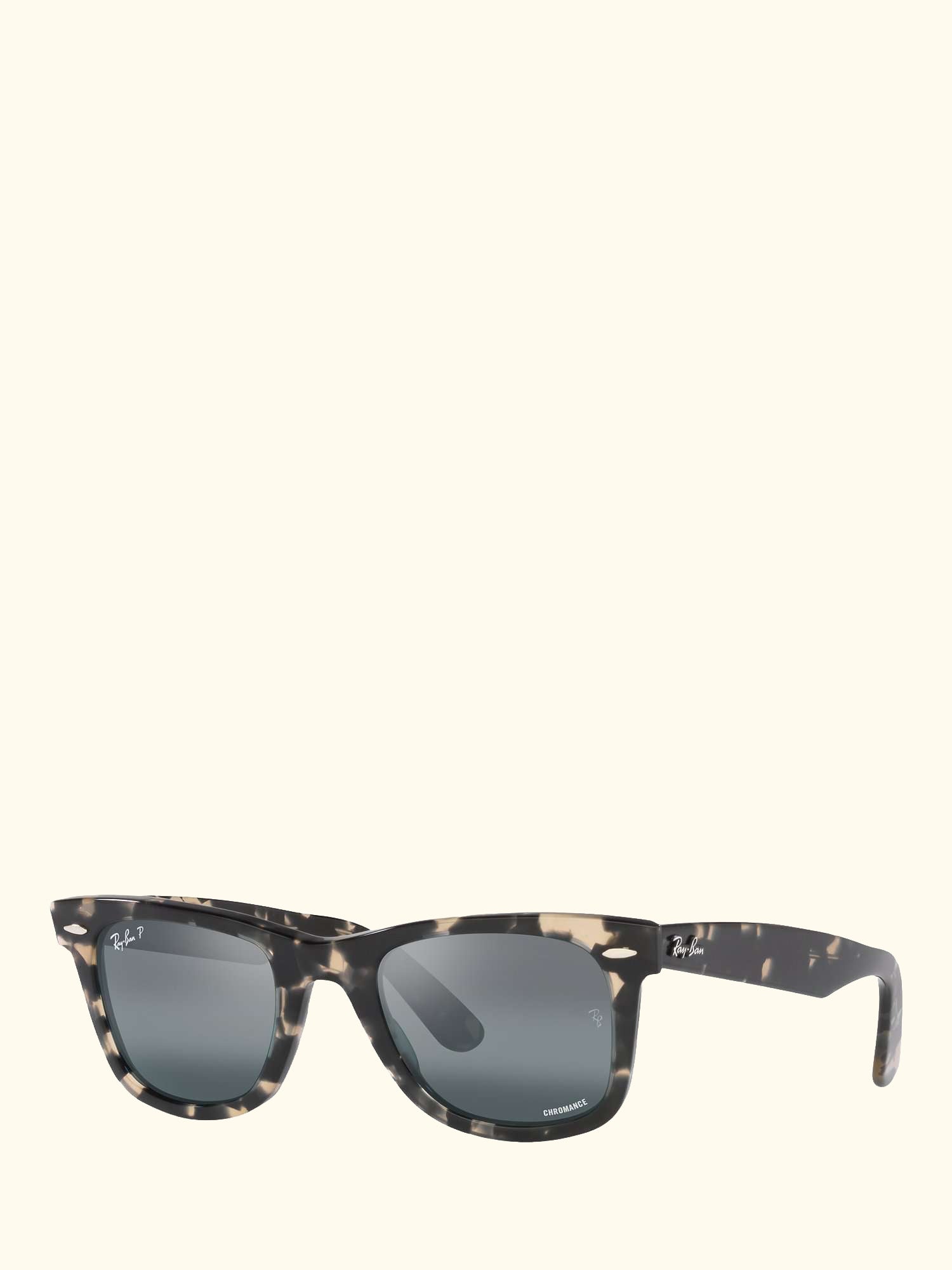 RB2140 Unisex Polarised Wayfarer Sunglasses, Grey Havana/Blue