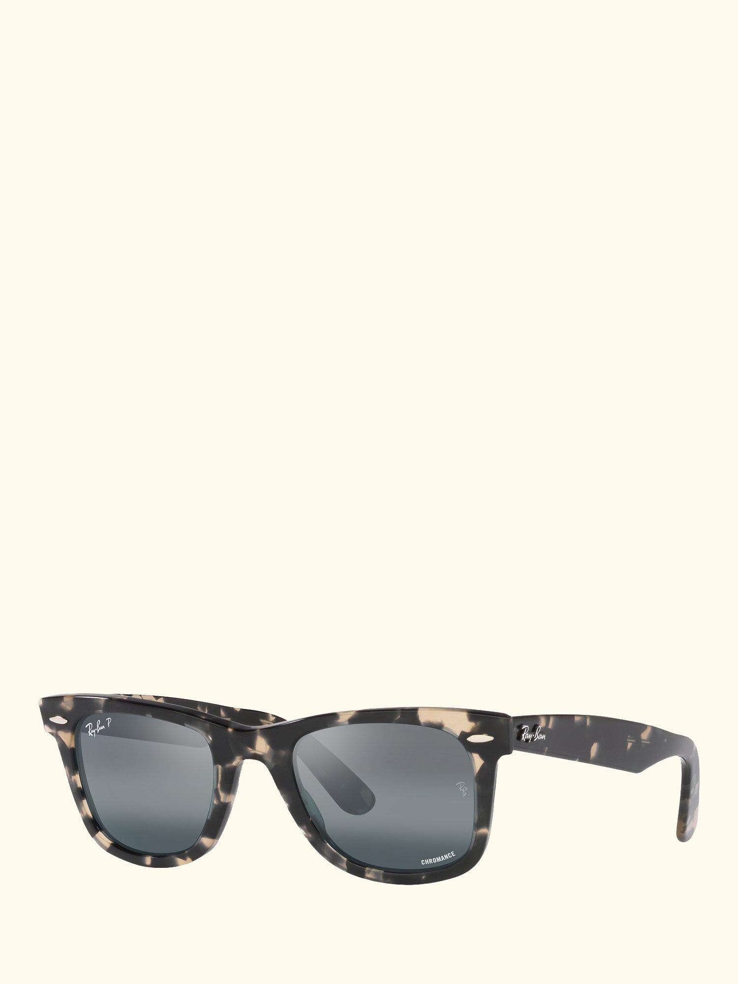 RB2140 Unisex Polarised Wayfarer Sunglasses, Grey Havana/Blue