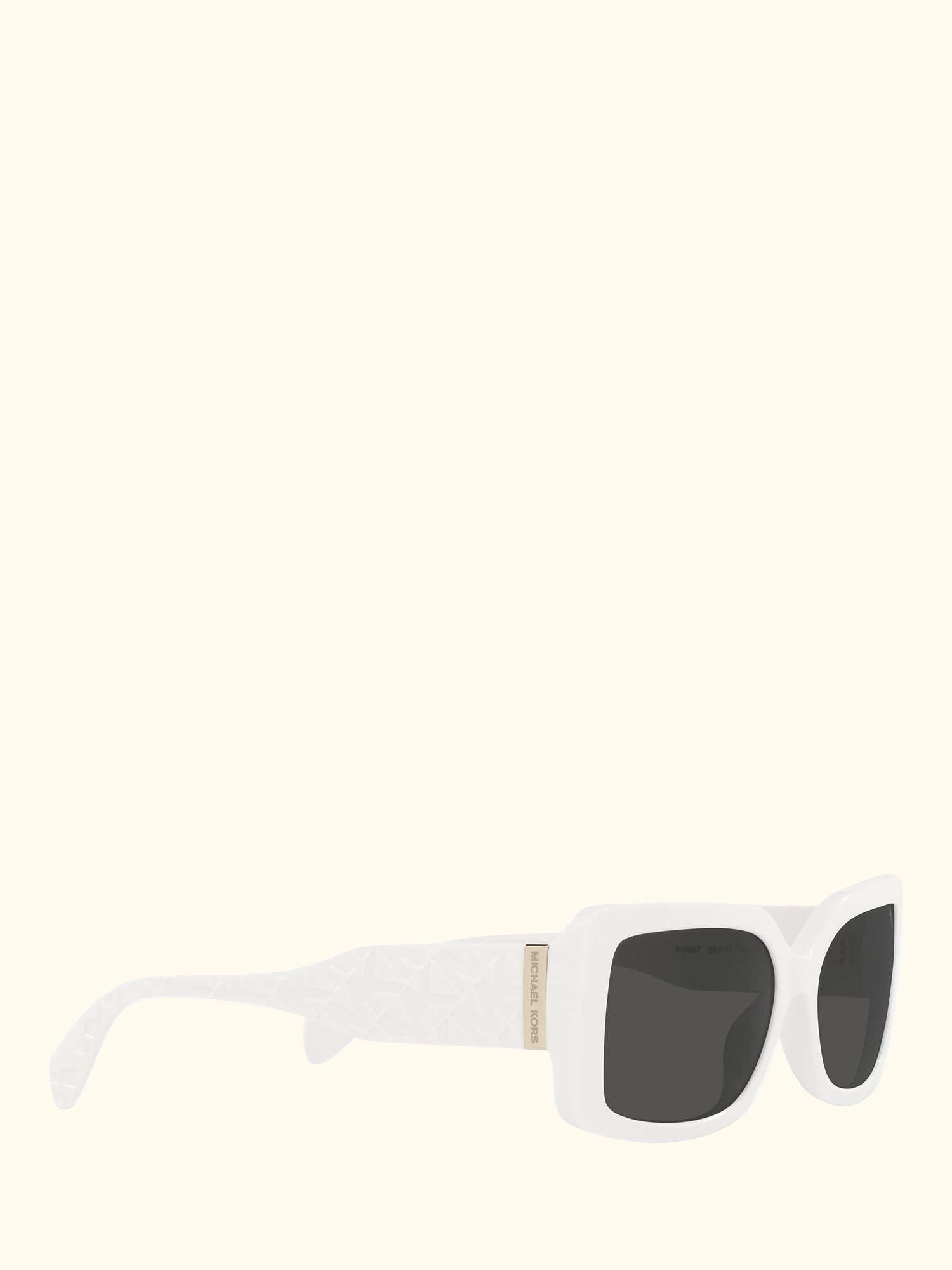 MK2165 Women's Corfu Rectangular Sunglasses, Optic White/Grey