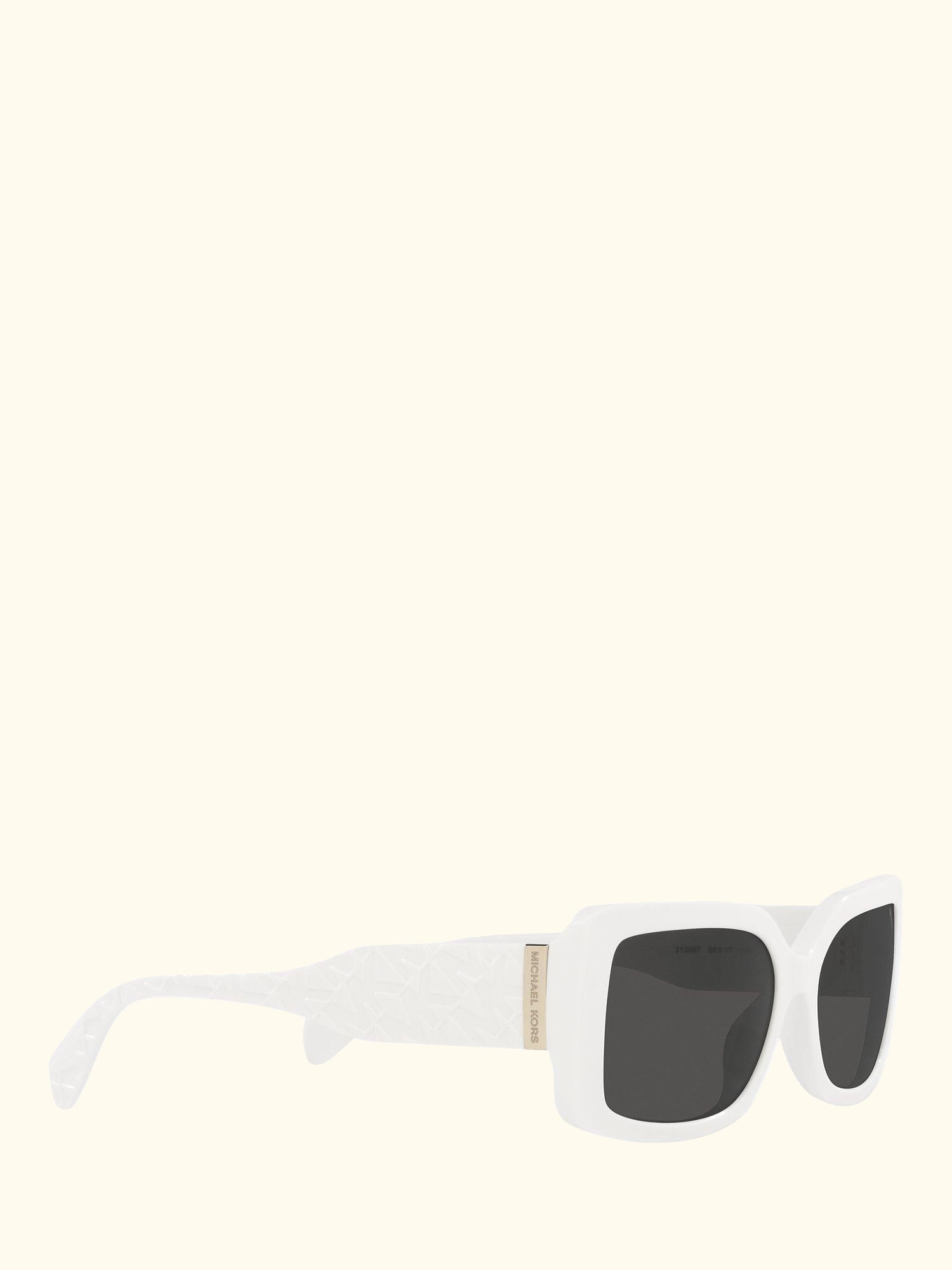 MK2165 Women's Corfu Rectangular Sunglasses, Optic White/Grey