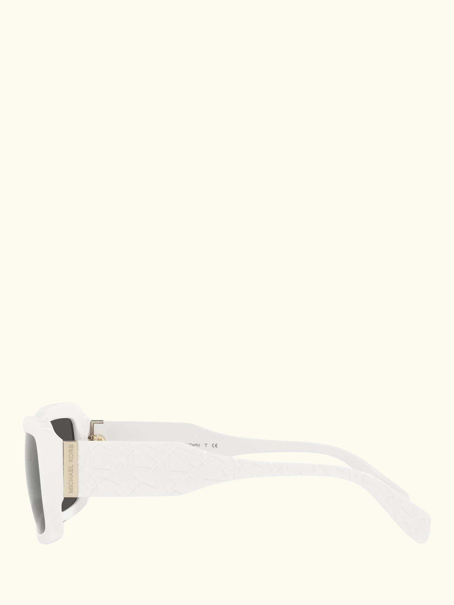 MK2165 Women's Corfu Rectangular Sunglasses, Optic White/Grey