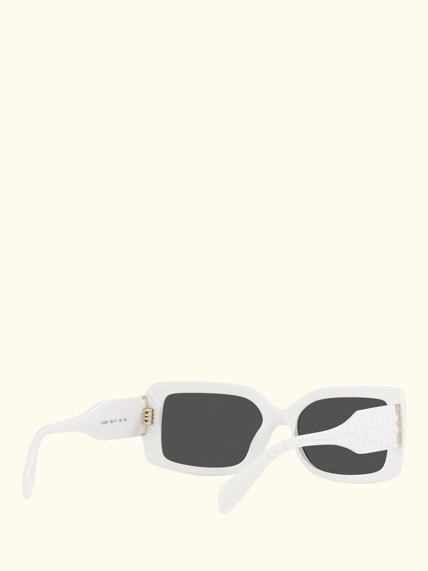 MK2165 Women's Corfu Rectangular Sunglasses, Optic White/Grey