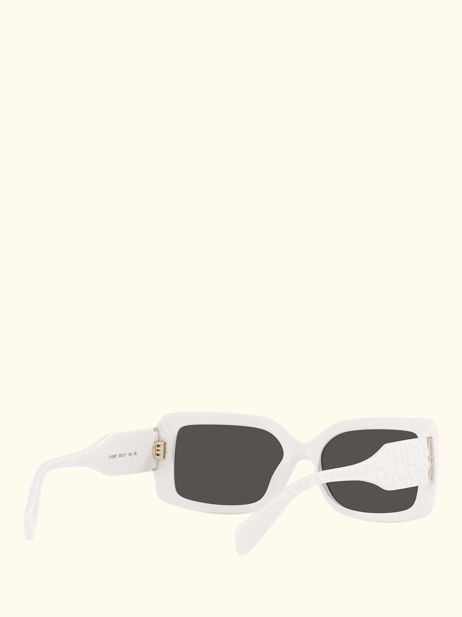 MK2165 Women's Corfu Rectangular Sunglasses, Optic White/Grey