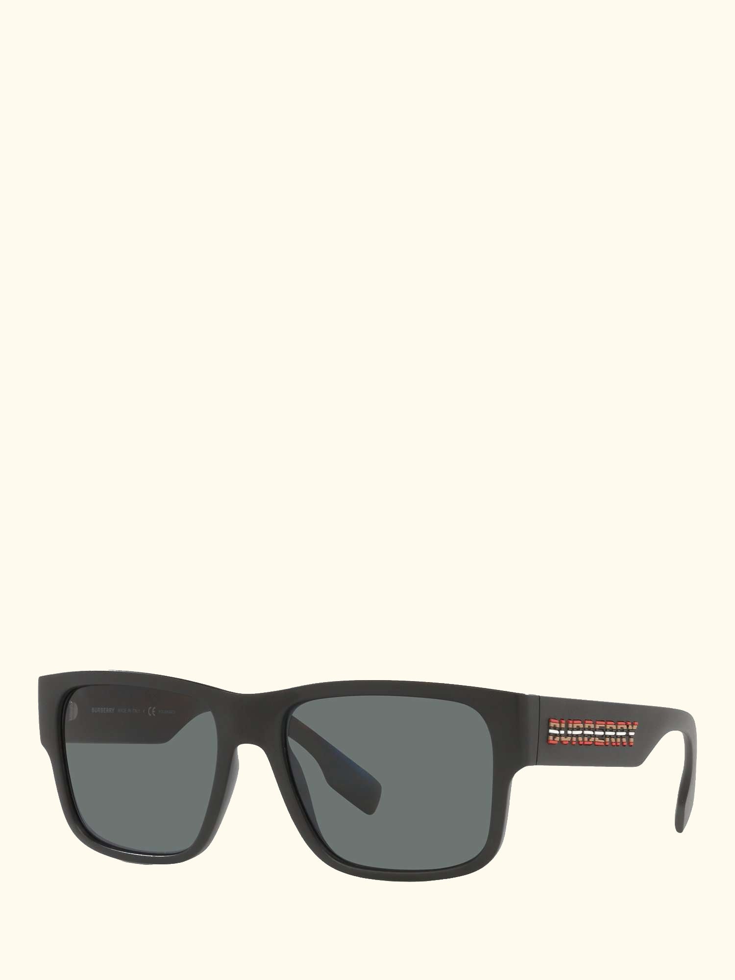 BE4358 Men's Knight Polarised Square Sunglasses, Matte Black/Grey