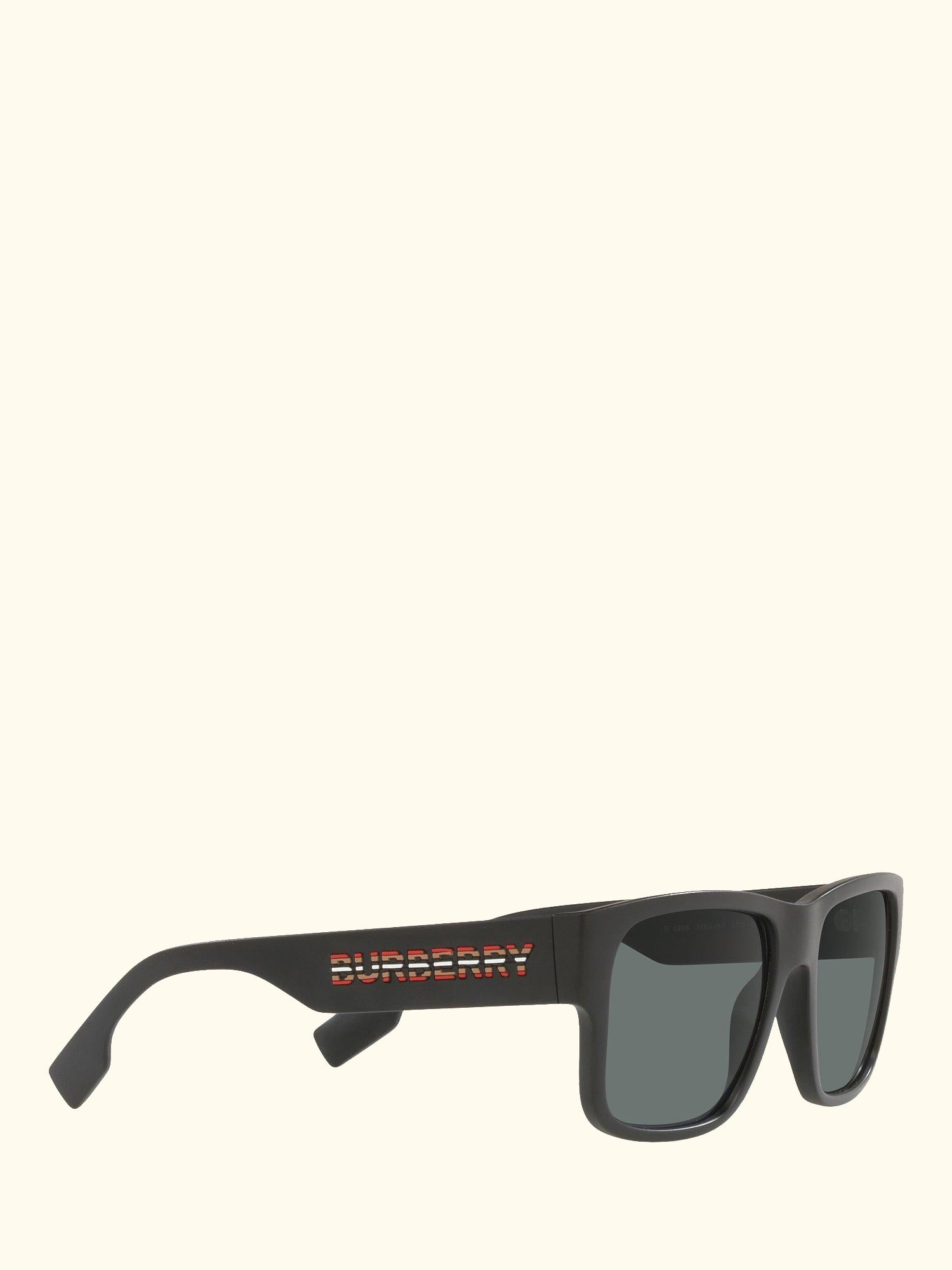 BE4358 Men's Knight Polarised Square Sunglasses, Matte Black/Grey