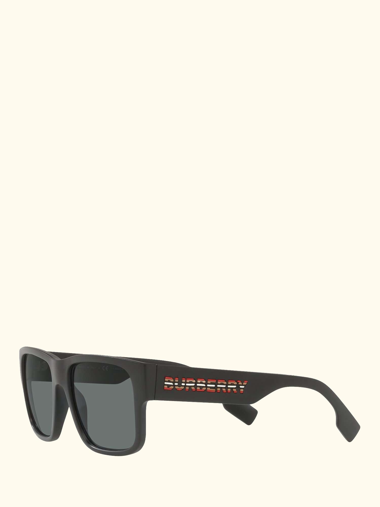 BE4358 Men's Knight Polarised Square Sunglasses, Matte Black/Grey