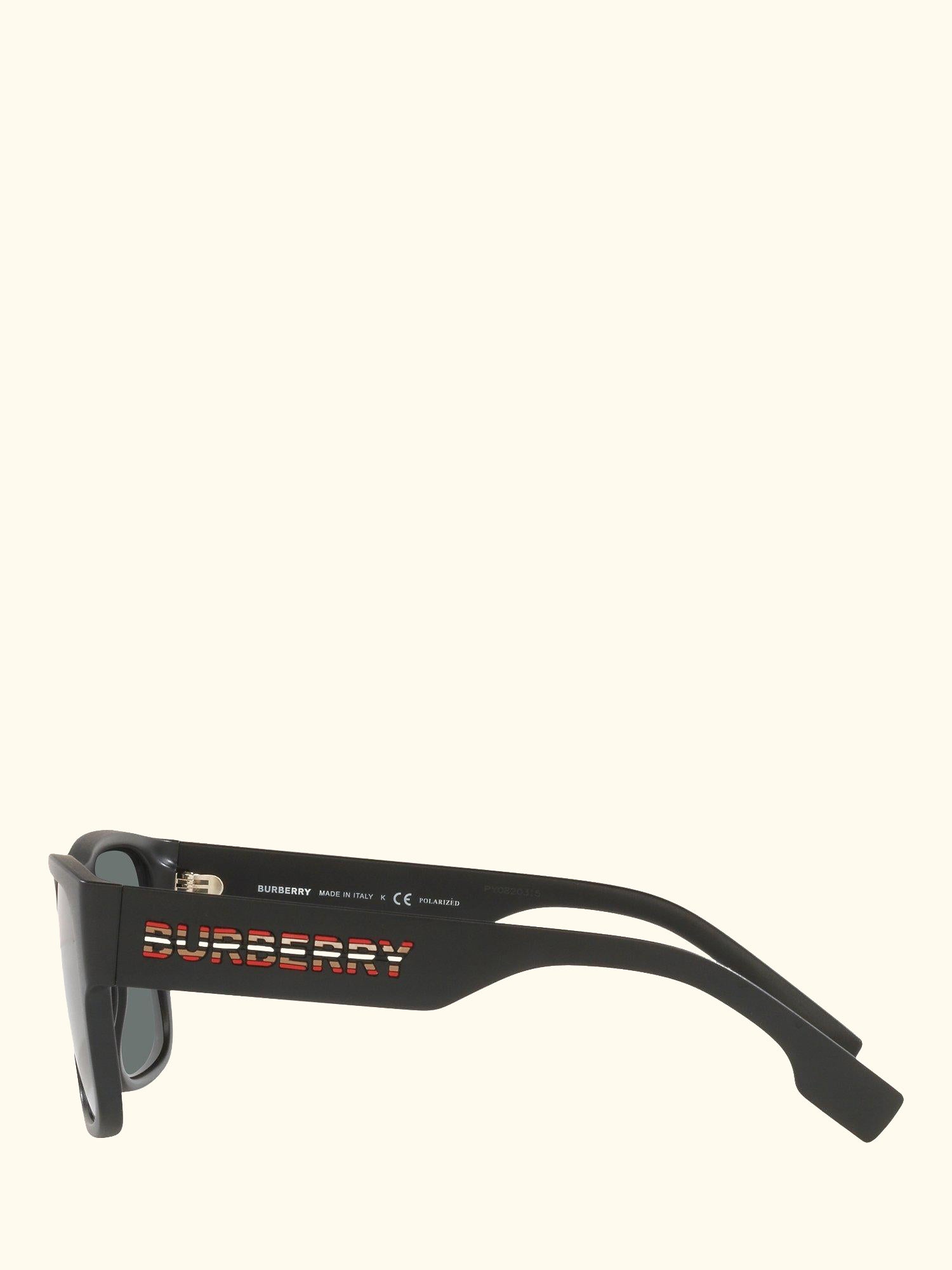 BE4358 Men's Knight Polarised Square Sunglasses, Matte Black/Grey