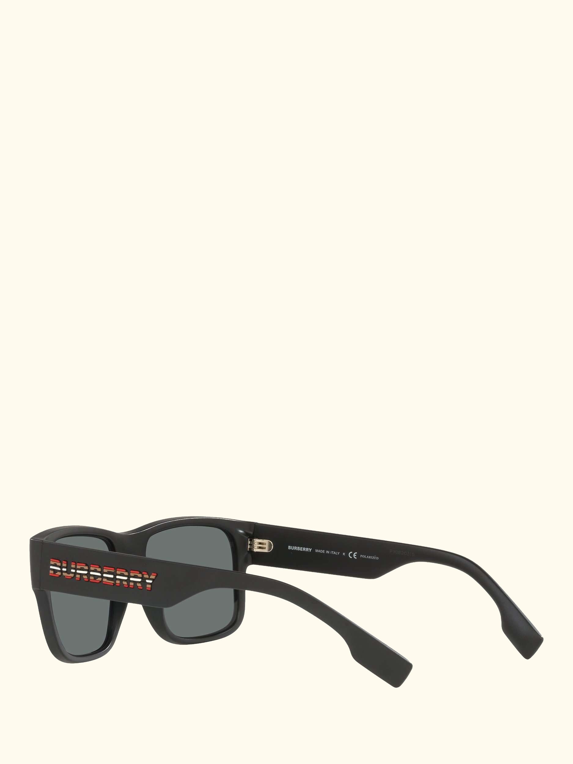 BE4358 Men's Knight Polarised Square Sunglasses, Matte Black/Grey