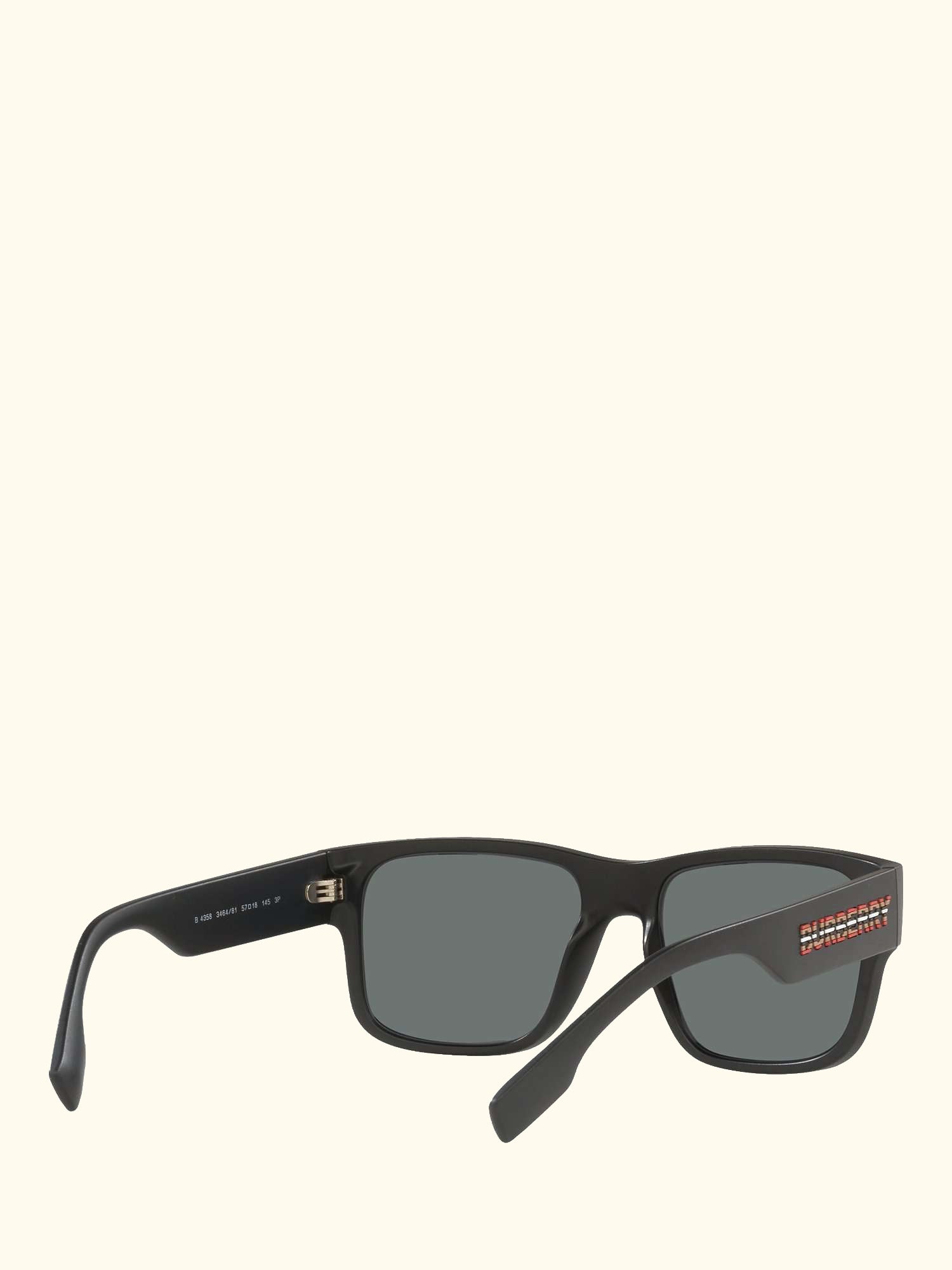 BE4358 Men's Knight Polarised Square Sunglasses, Matte Black/Grey