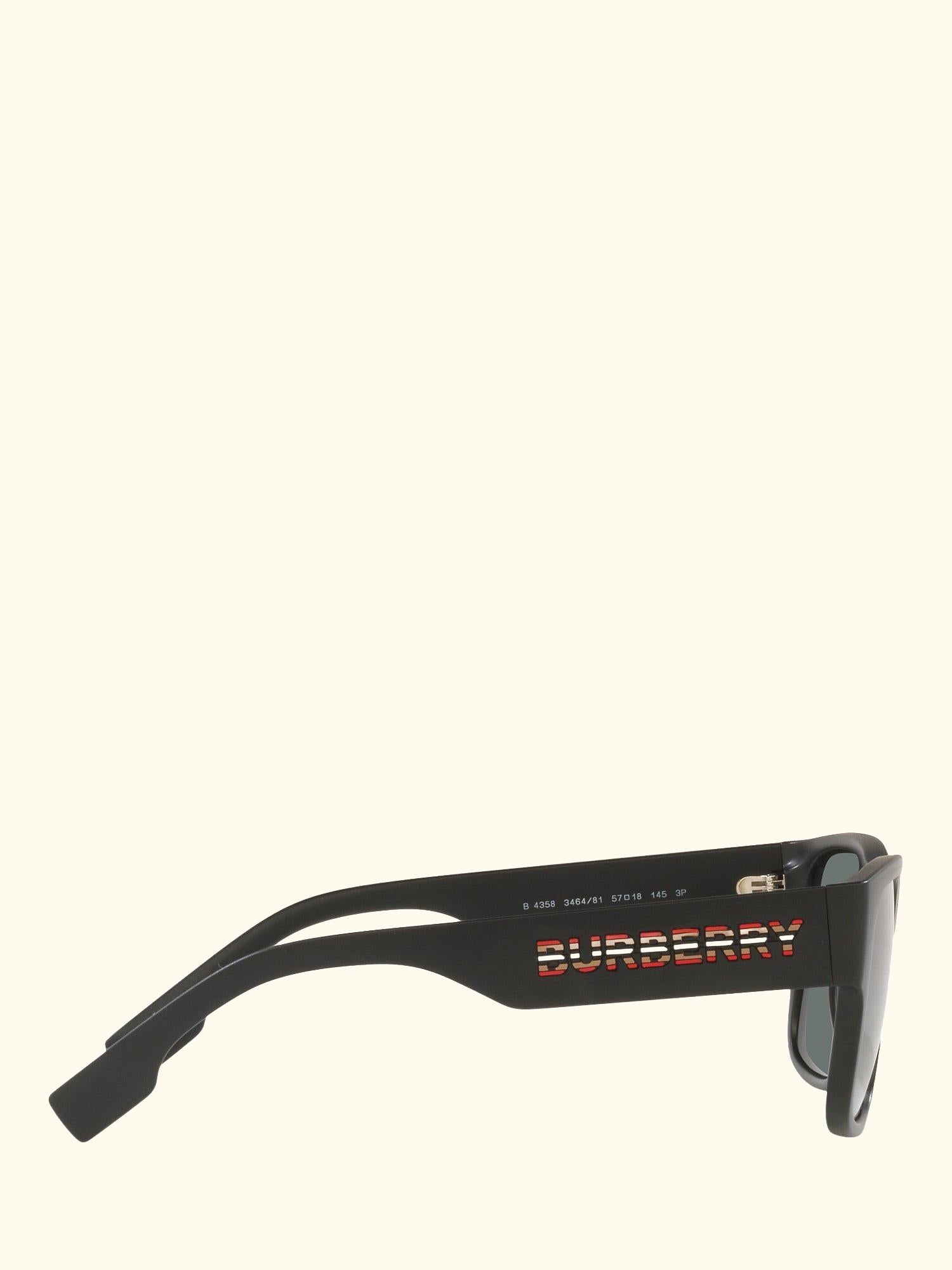 BE4358 Men's Knight Polarised Square Sunglasses, Matte Black/Grey