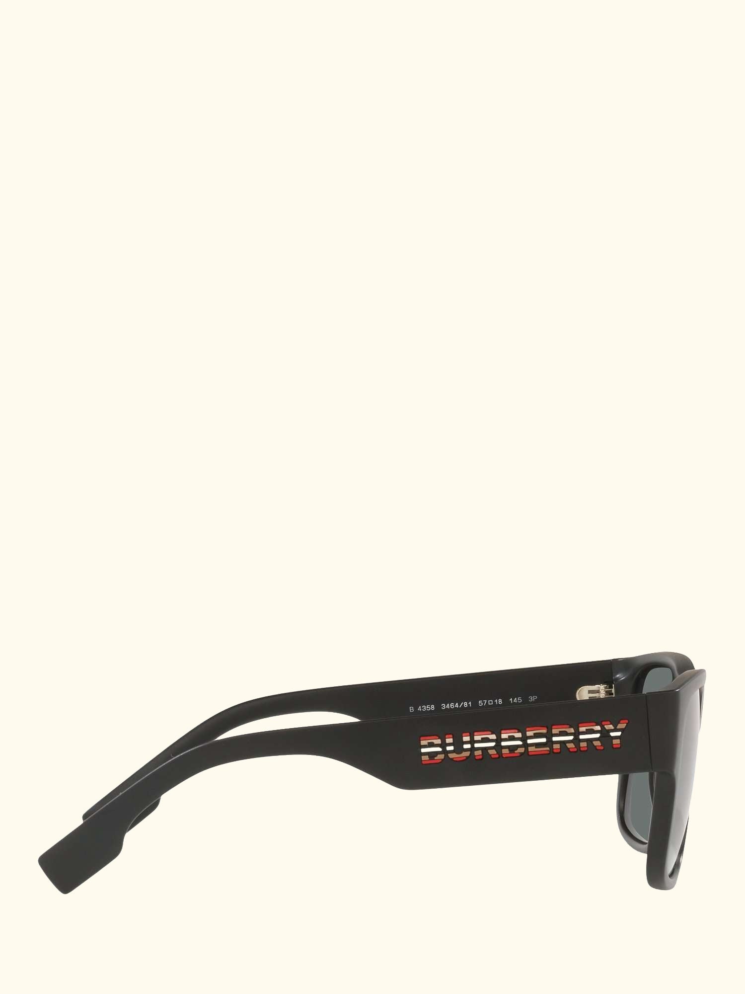 BE4358 Men's Knight Polarised Square Sunglasses, Matte Black/Grey