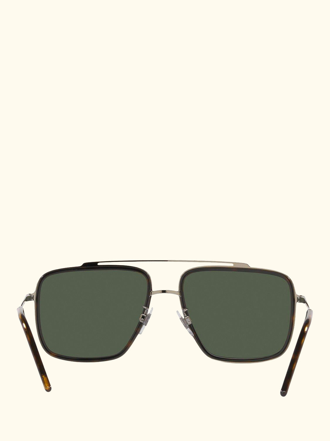 DG2220 Men's Polarised Square Sunglasses, Bronze/Green