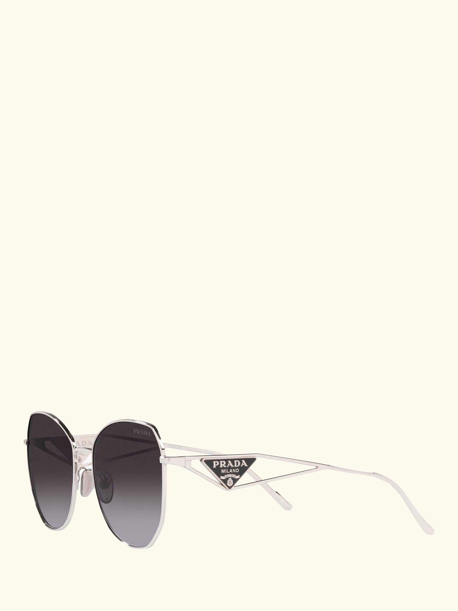 PR 57YS Women's Irregular Sunglasses, Silver/Grey Gradient